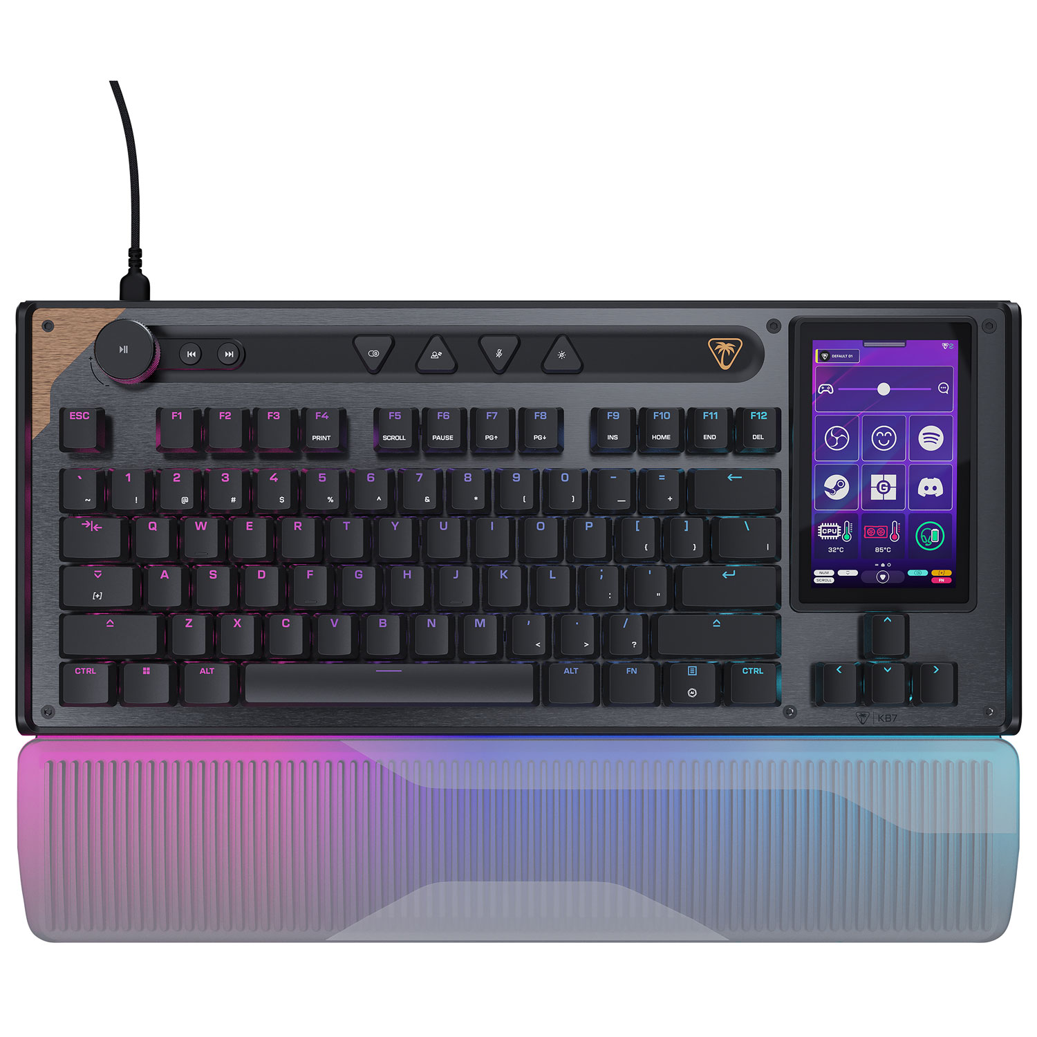 Turtle Beach Command Series KB7 Interrupteurs mécaniques de Titan rétroéclairés TKL Clavier jeu - noir - Bilingue