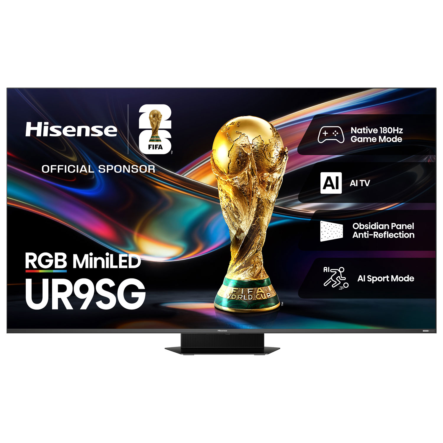 Hisense 75" UR9SG 4K UHD HDR Dolby Vision RGB Mini-LED 180Hz Dolby Atmos Google TV Intelligent TV (75UR9SG) - 2026 - Idéal pour les films & Jeu