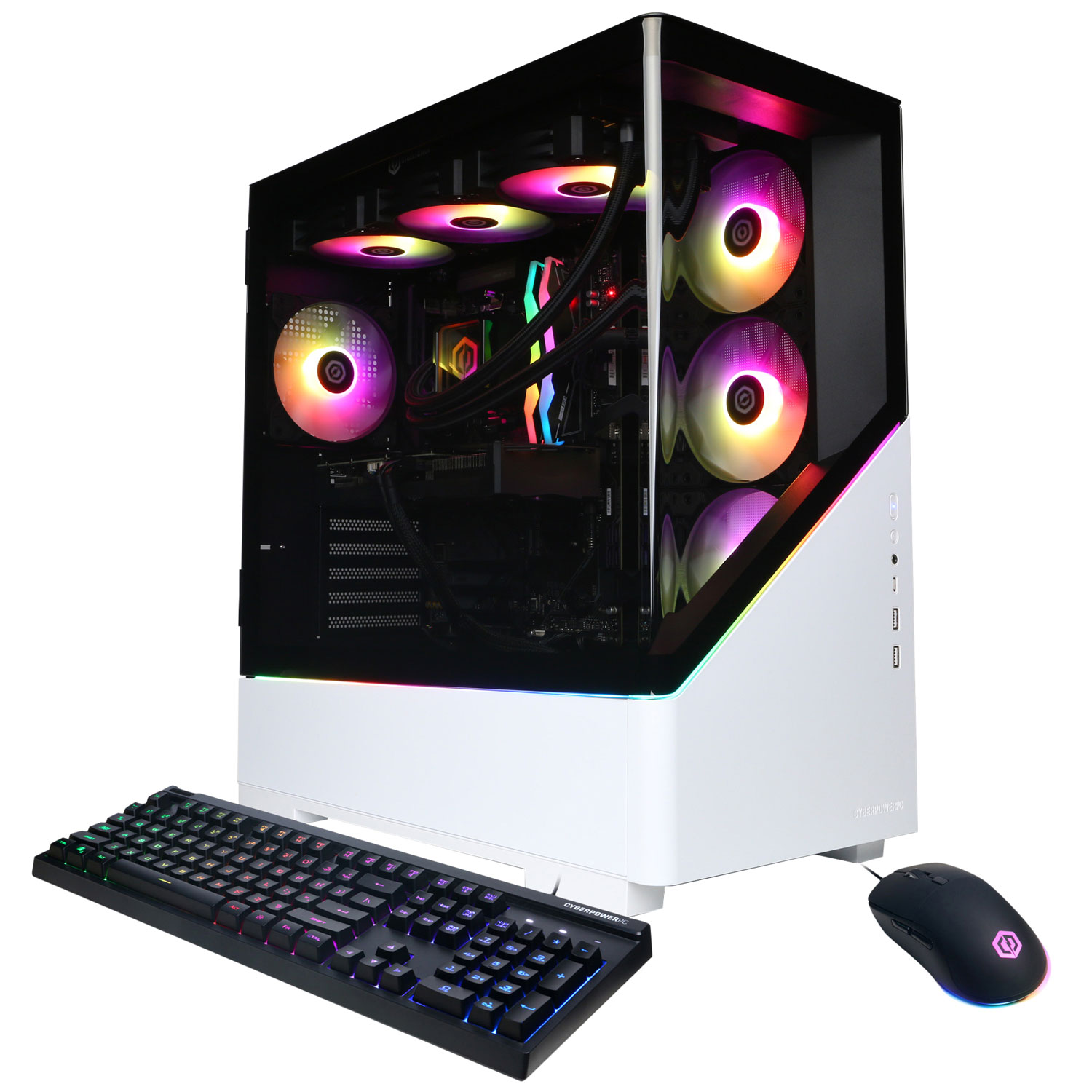 CyberPowerPC Jeu suprême Gamer PC - Blanc (AMD Ryzen 7 9800X3D/32GB RAM/2TB SSD/Radeon RX 9070 XT/Win11) - En