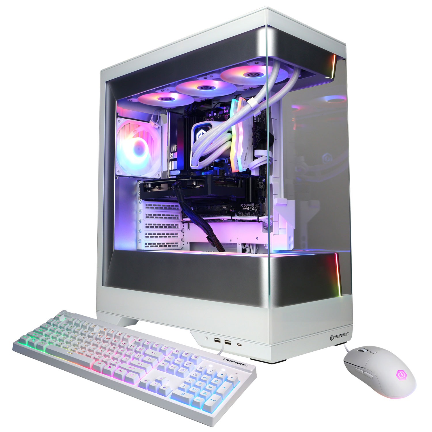 CyberPowerPC Jeu suprême Gamer PC - Blanc (AMD Ryzen 7 9800X3D/32GB RAM/2TB SSD/Radeon RX 9060 XT/Win11) - En
