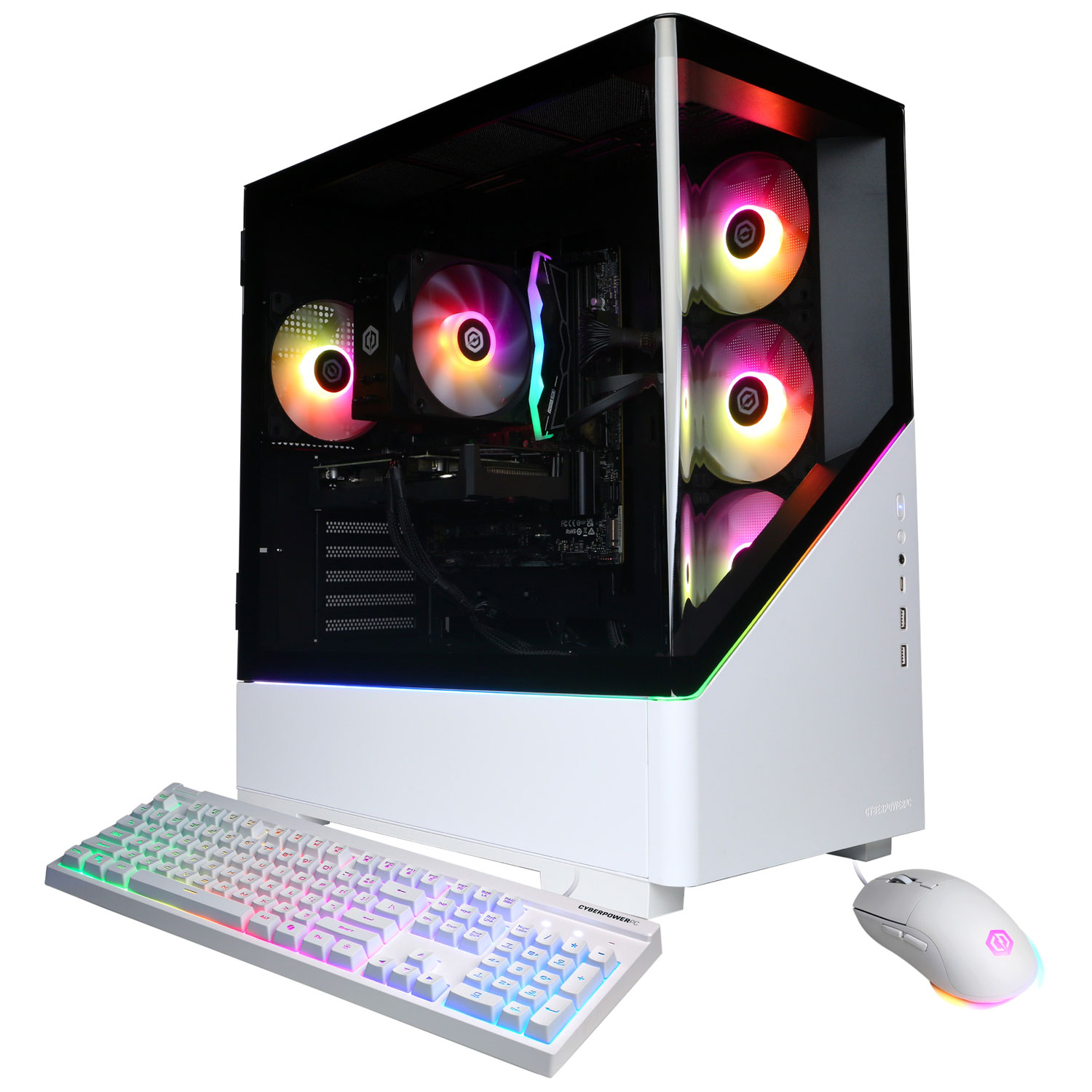 CyberPowerPC Jeu de joueur Xtreme PC - Blanc (Core Intel) Ultra 7 265F/16GB RAM/2TB SSD/GeForce RTX 5050/Win11) - En