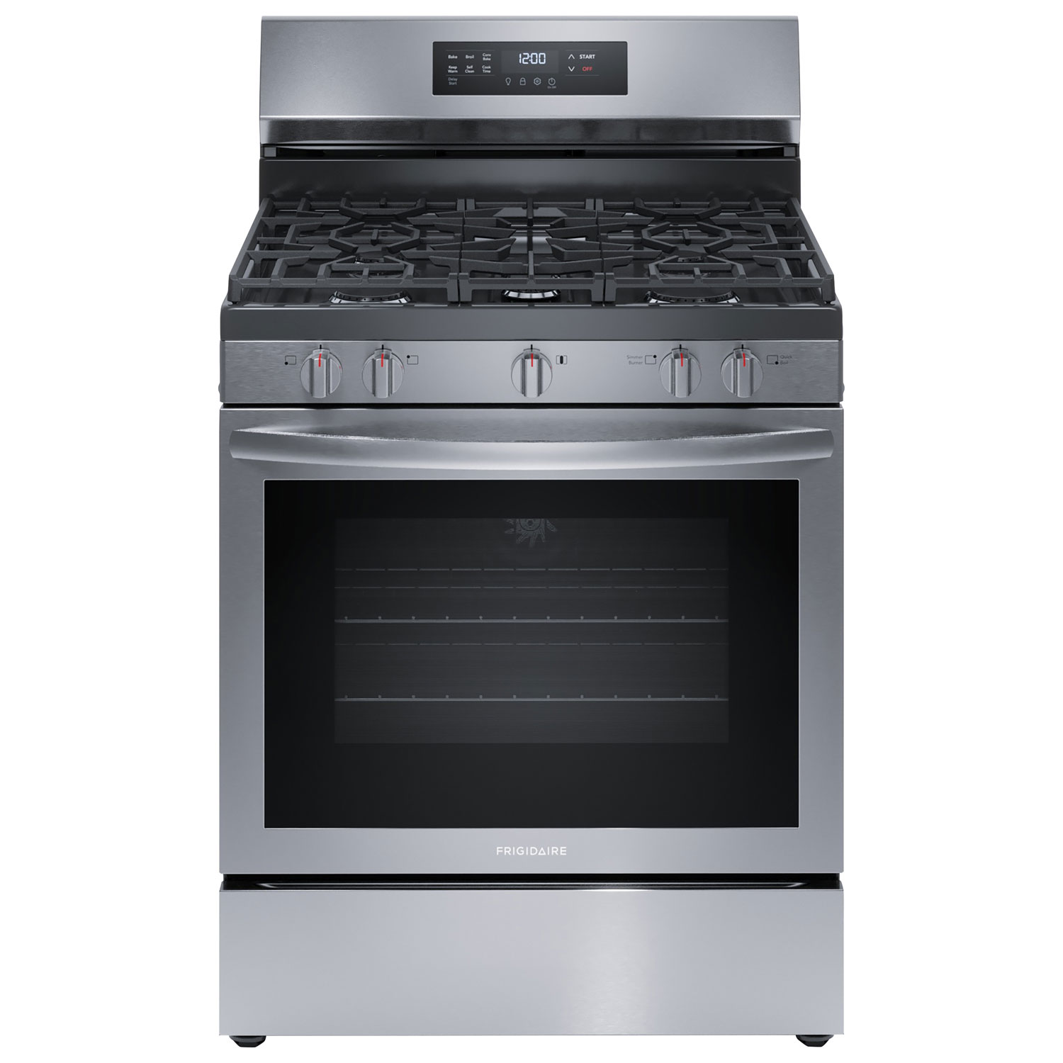 Frigidaire 30" 5.1 Cu. Ft. Convection des ventilateurs 5-Burner Gamme de gaz à glissière (FCFG3083AS) - Acier inoxydable