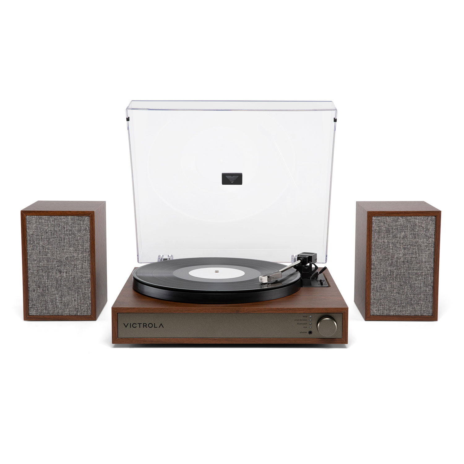 Victrola Harmony Belt Drive Turntable with Speakers - Walnut