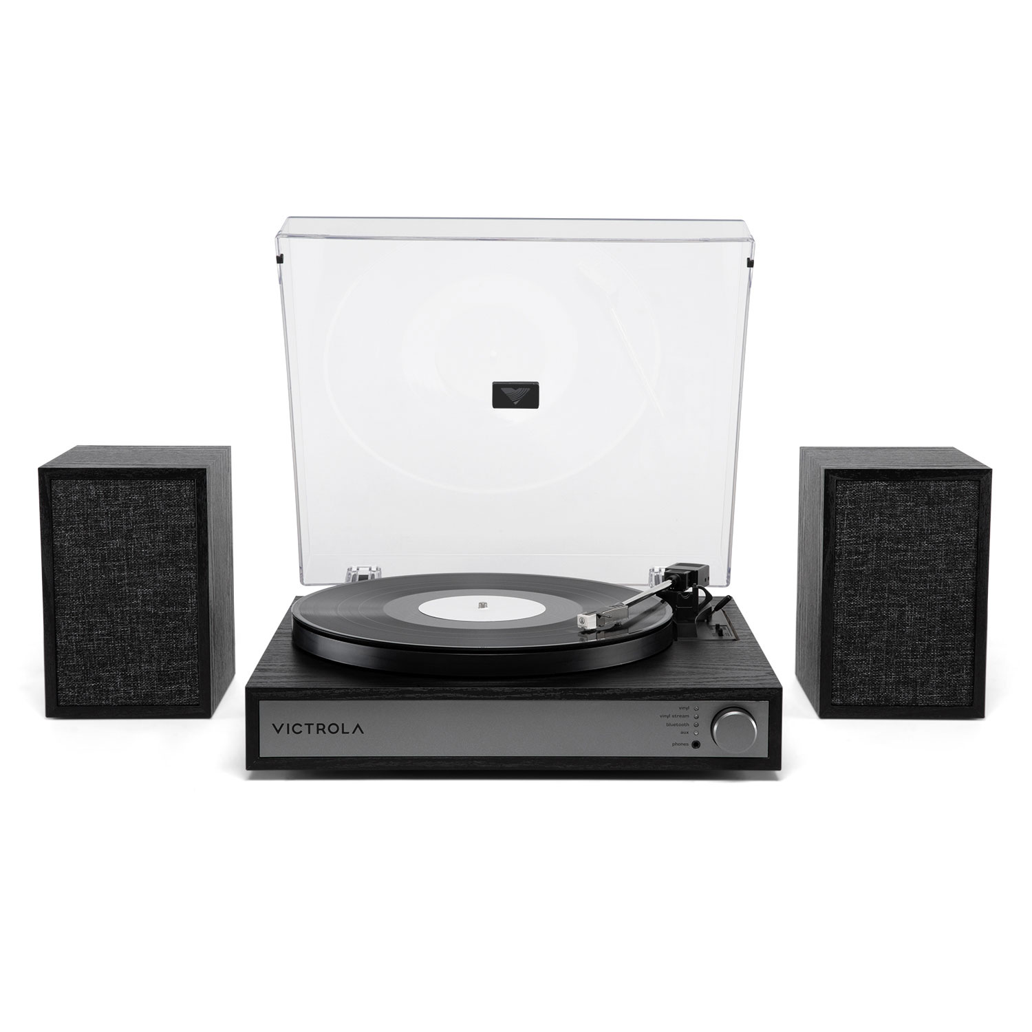 Victrola Harmony Belt Drive Turntable with Speakers - Black