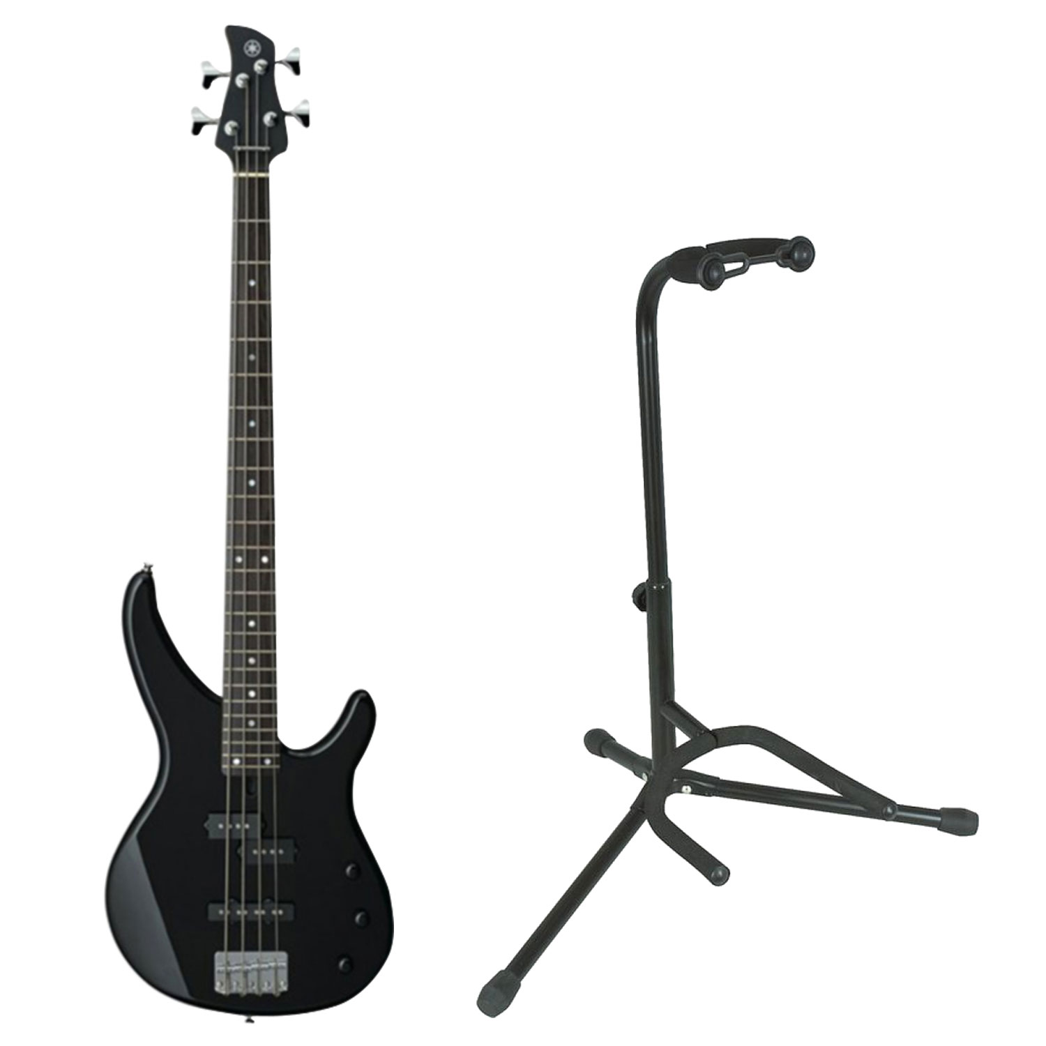 Yamaha TRBX174 Bass Guitar & On-Stage Classic Tubular Guitar Stand - Black