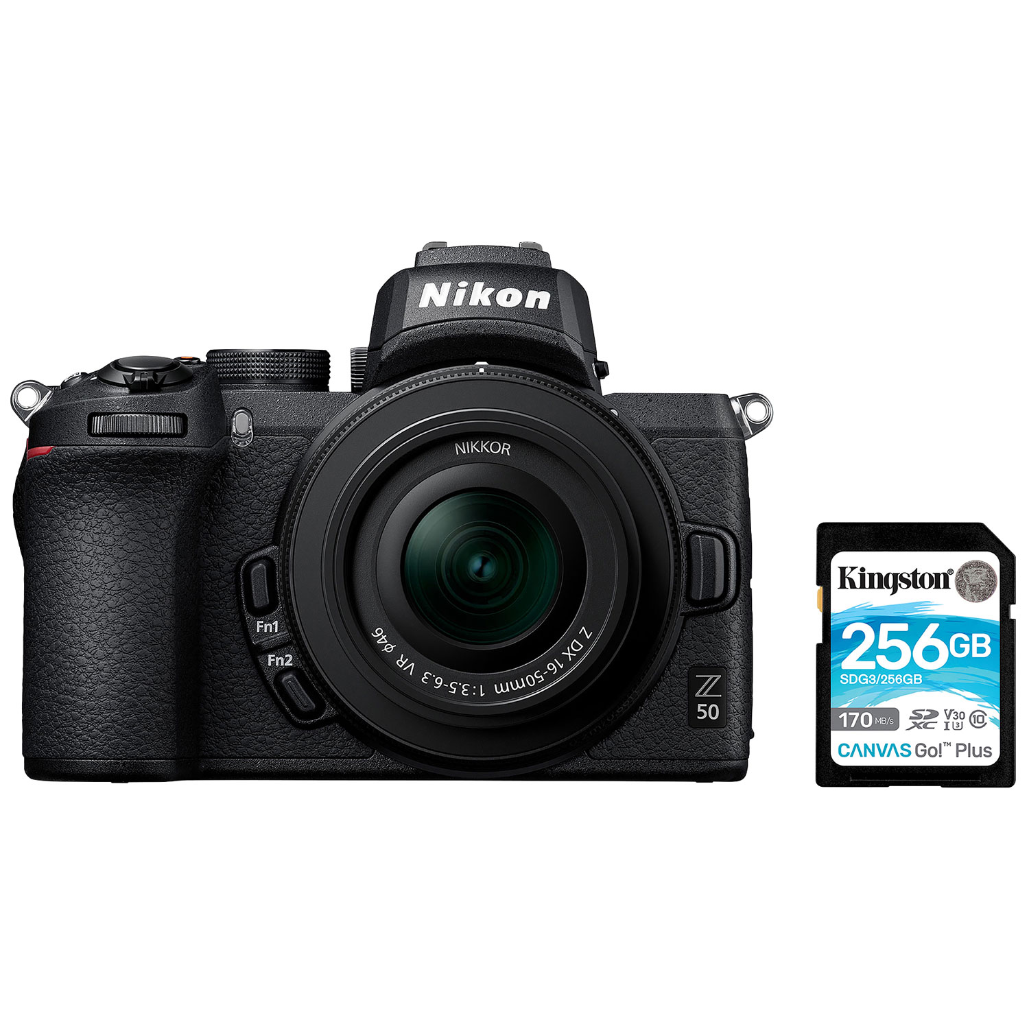 Nikon Z 50 Mirrorless Camera with NIKKOR Z DX 16-50mm f/3.5-6.3 VR Lens Kit & 256GB Memory Card