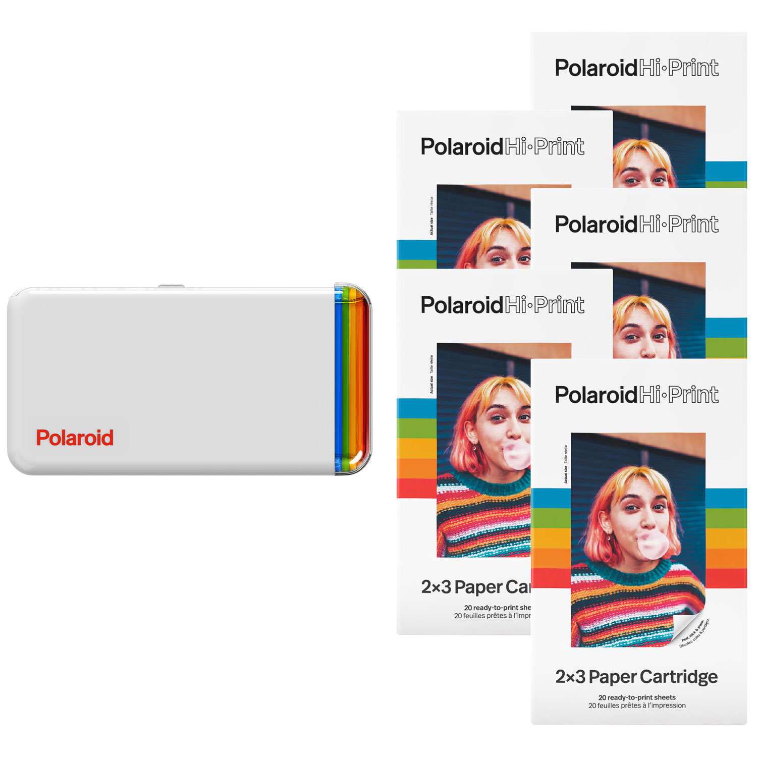 Imprimante photo sans fil de poche Hi-Print de Polaroid avec papier photo  (100 feuilles)