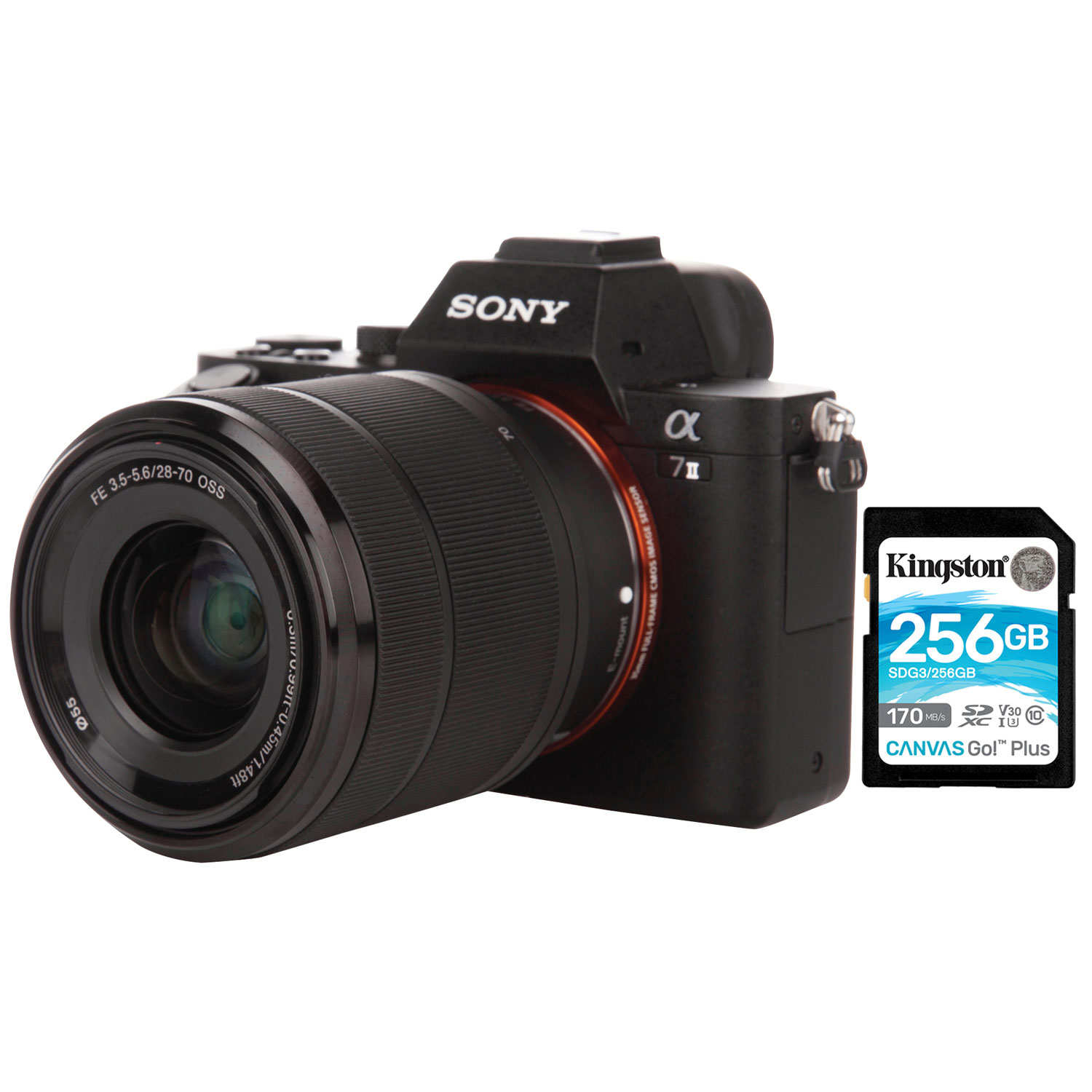 Sony Alpha a7 II Full-Frame Mirrorless Camera with FE 28-70mm Lens Kit with 256GB Memory Card