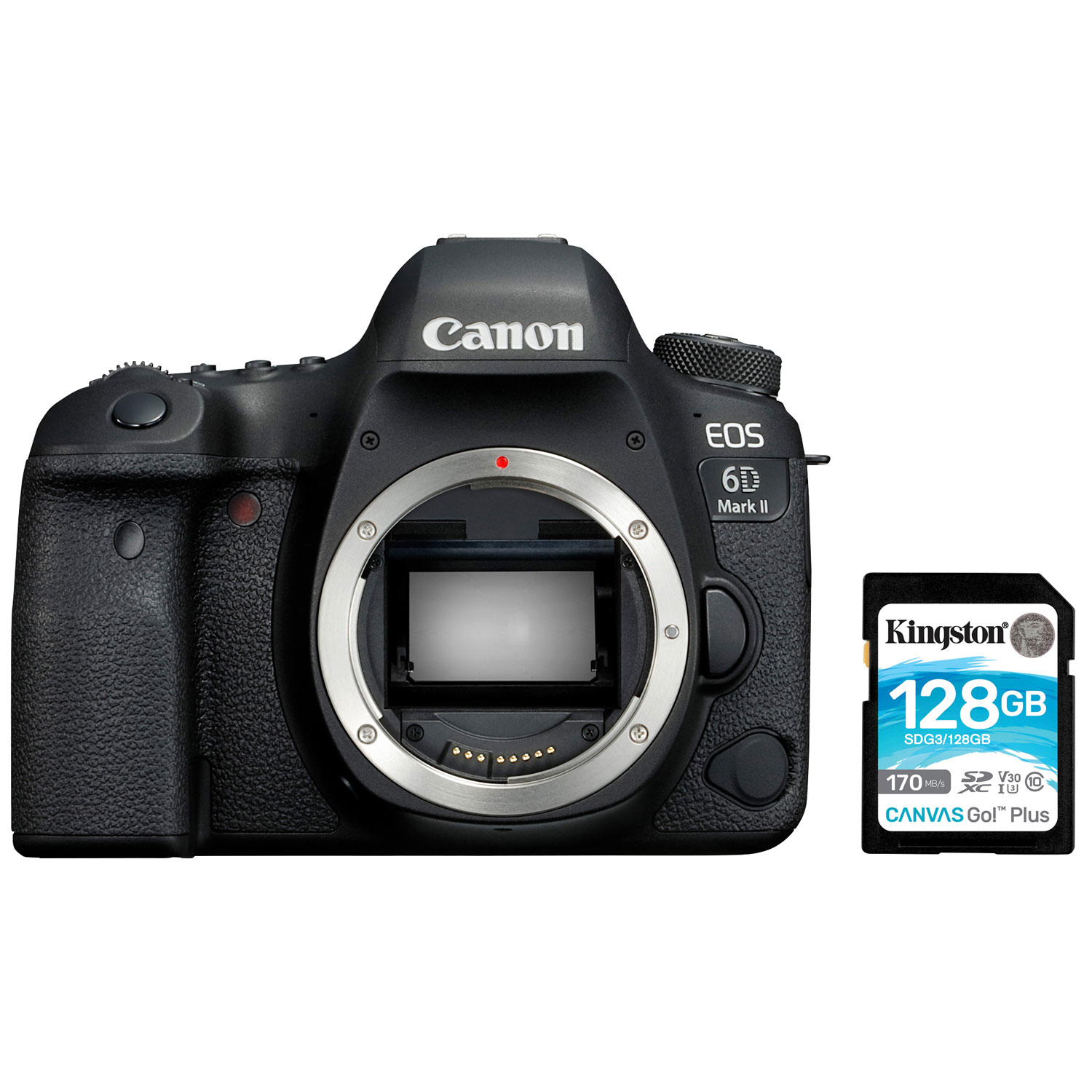 Canon EOS 6D Mark II DSLR Full Frame DSLR Camera (Body Only) with 128GB Memory Card