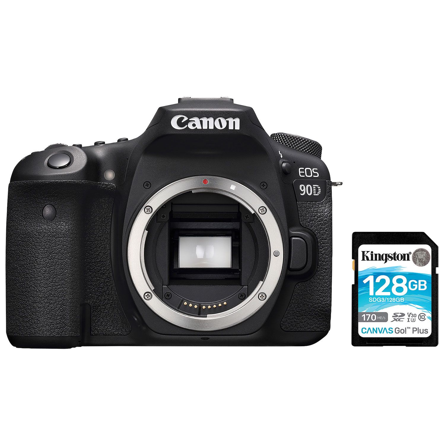 Canon EOS 90D DSLR Camera (Body Only) with 128GB Memory Card