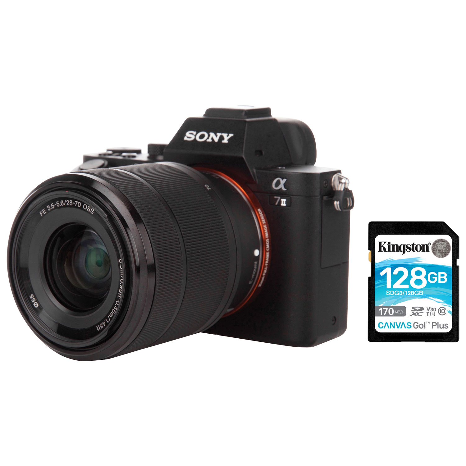 Sony Alpha a7 II Full-Frame Mirrorless Camera with FE 28-70mm Lens Kit & 128GB Memory Card