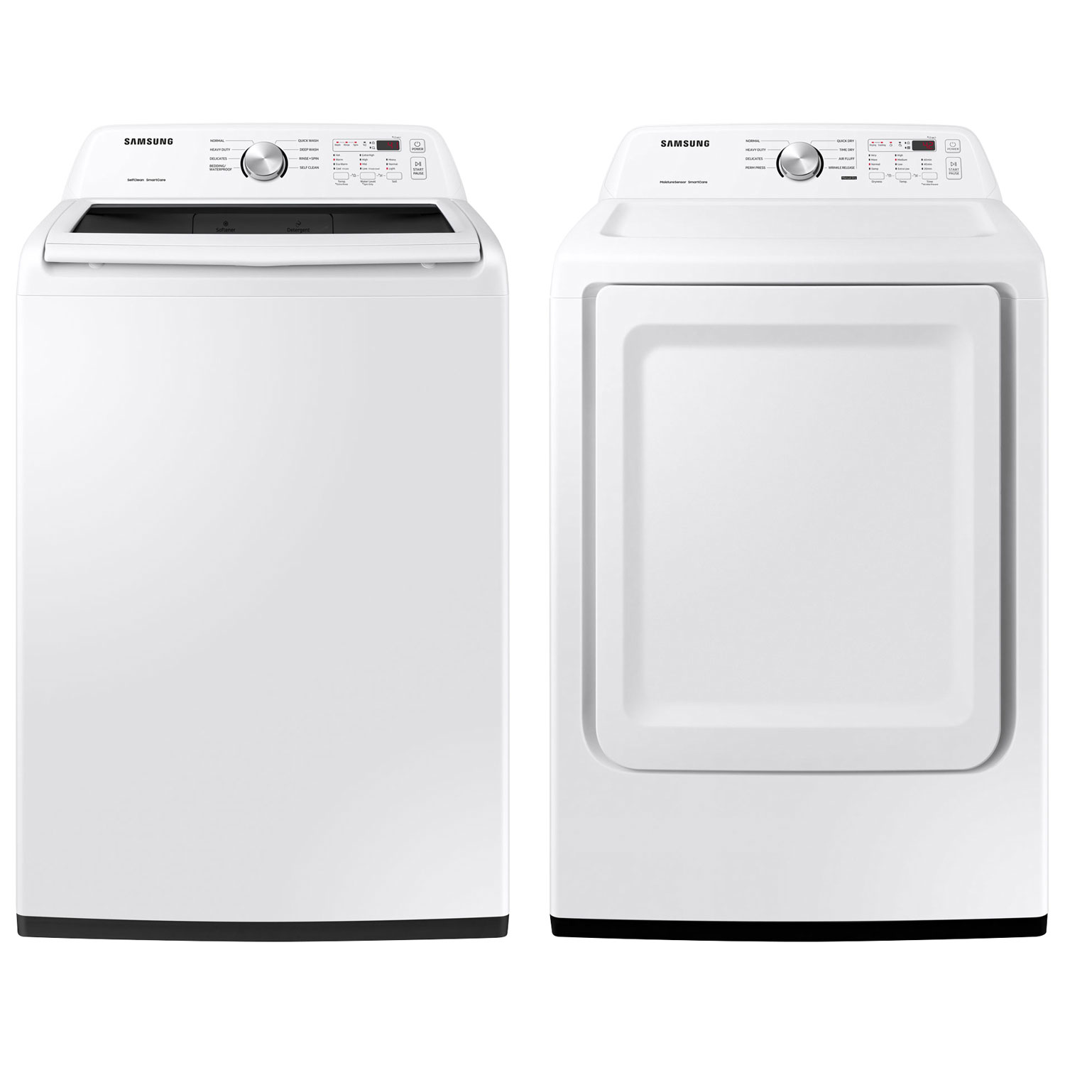 Samsung 5.2 Cu. Ft. High Efficiency Top Load Washer & 7.2 Cu. Ft. Electric Dryer - White
