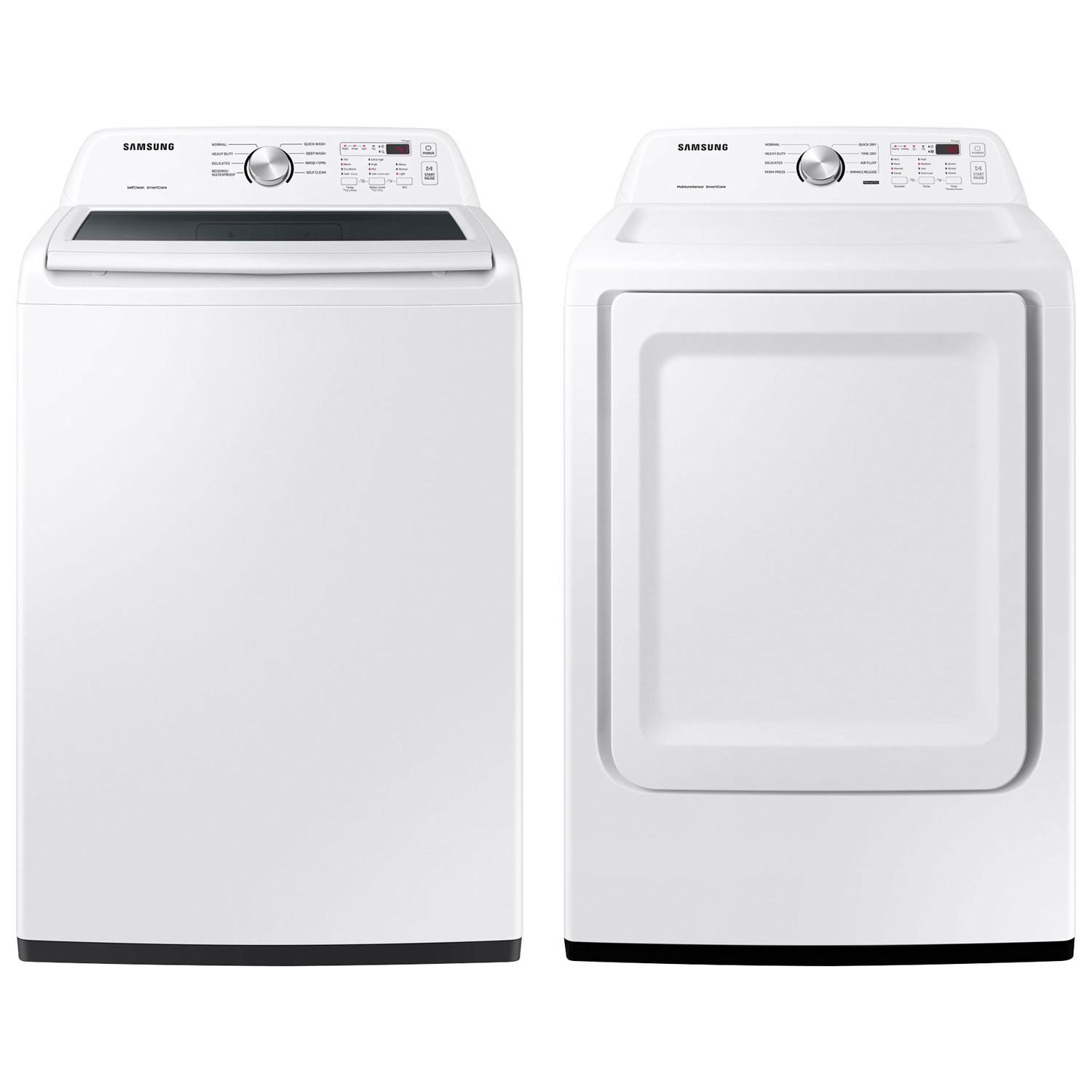 Samsung 5.0 Cu. Ft. Top Load Washer & 7.2 Cu. Ft. Electric Dryer - White