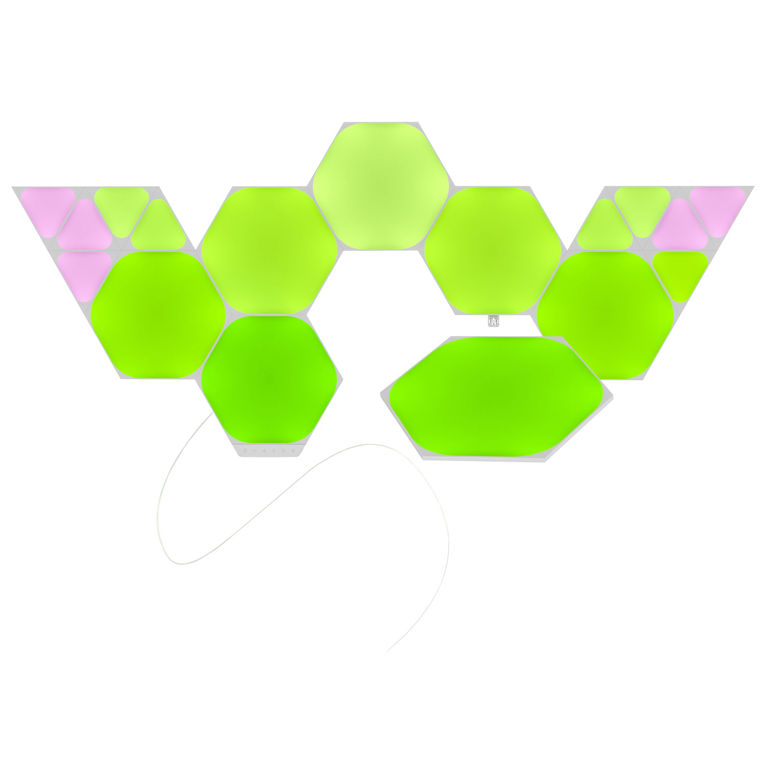Nanoleaf Baby GU - Mix Hexagon Smarter Kit & Mini Triangle Expansion - 17 Panels
