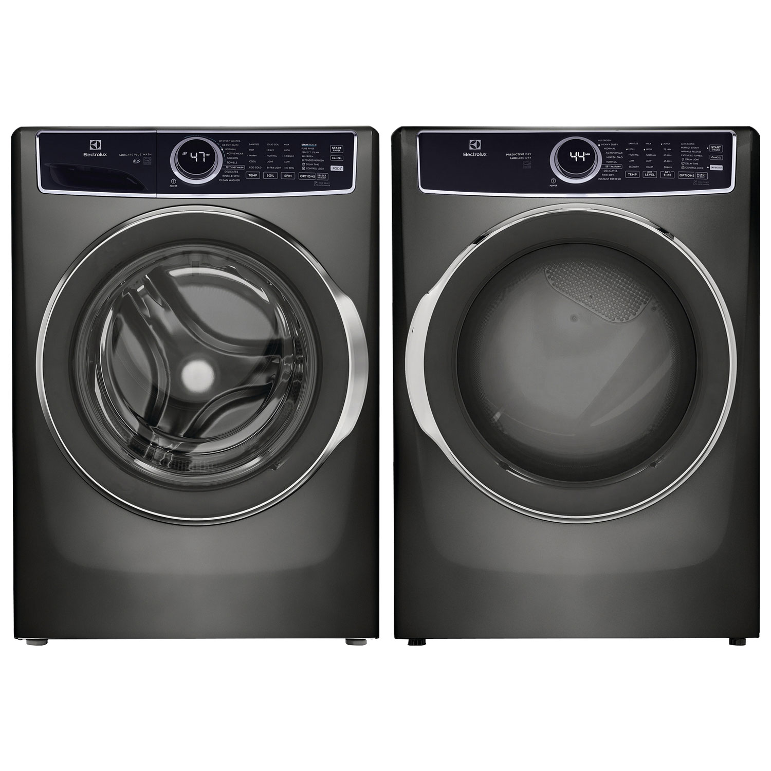 Electrolux 5.2 Cu. Ft. HE Front Load Steam Washer & 8.0 Cu. Ft. Electric Steam Dryer - Grey