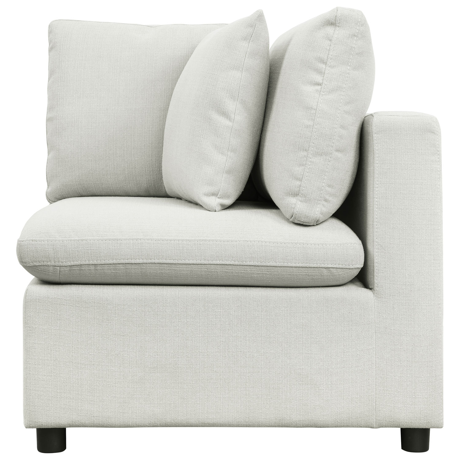 Sofas modulaires 4 pièces en polyester transitionnel Billie - Gris pâle