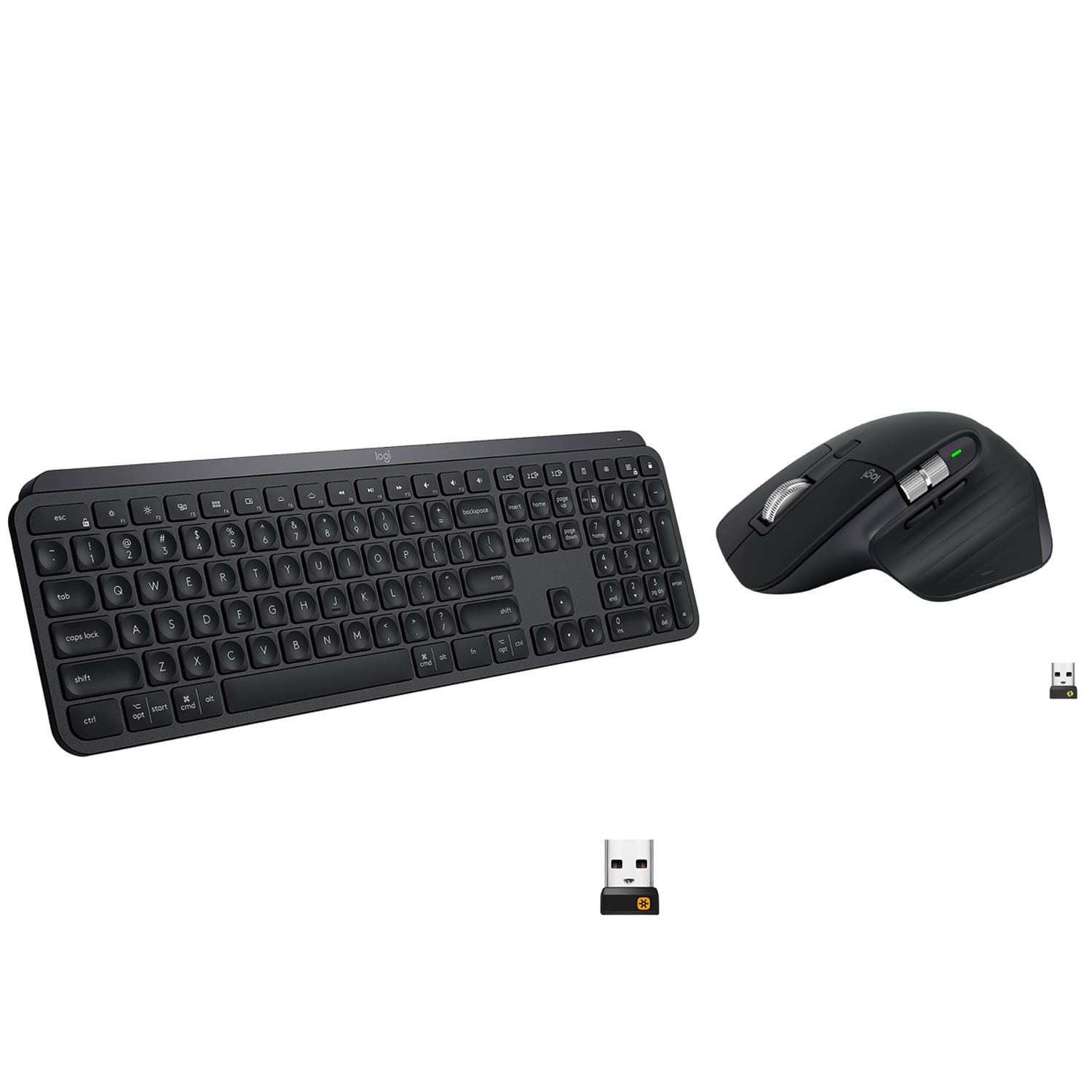 Logitech MX Keys Wireless Backlit Keyboard with MX Master 3S Wireless Darkfield Mouse - Black - Eng