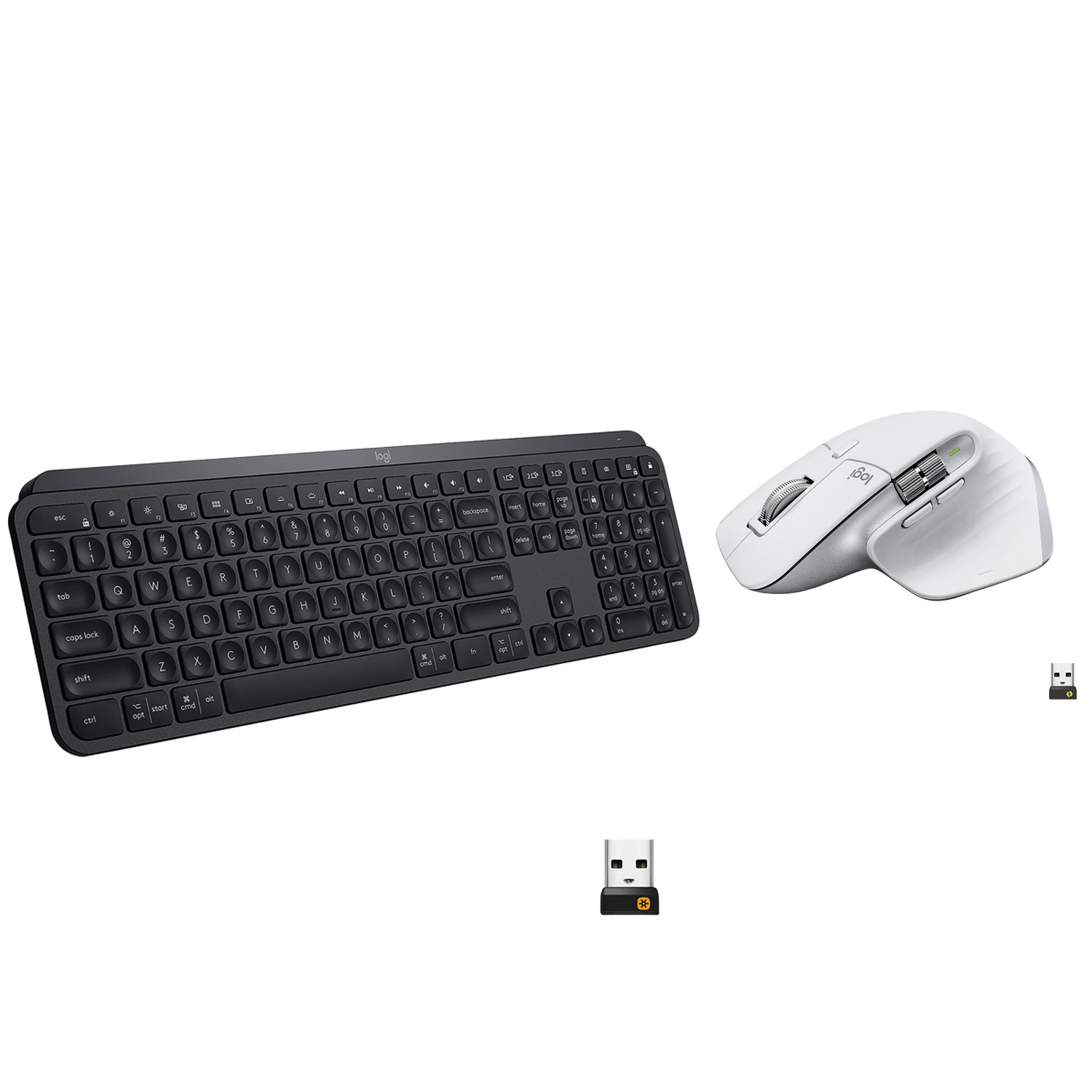 Logitech MX Keys Wireless Backlit Keyboard with MX MAster 3S Wireless Darkfield Mouse -Pale Gray -Eng