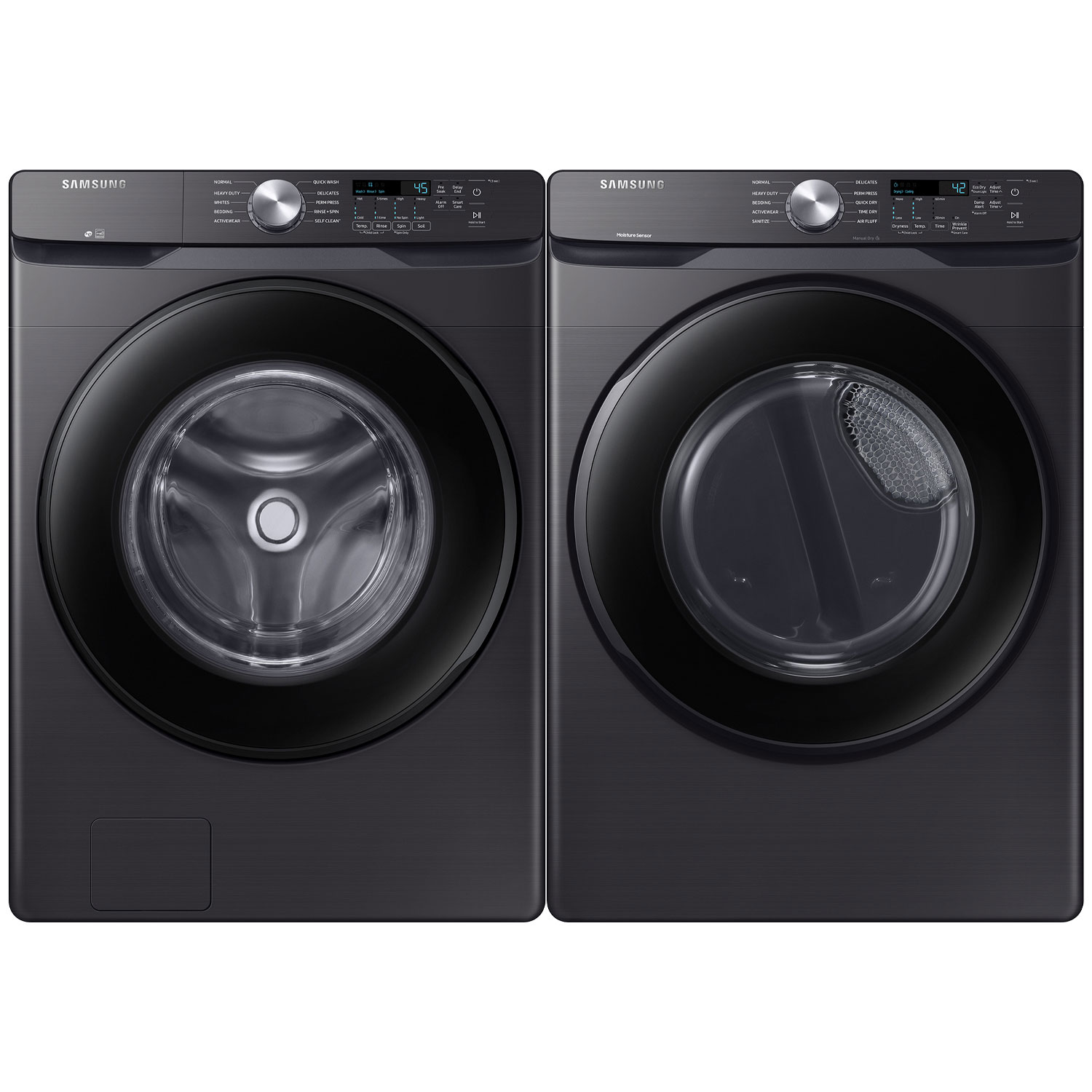 Samsung 5.2 Cu. Ft. High Efficiency Front Load Washer & 7.5 Cu. Ft. Electric Dryer - Black