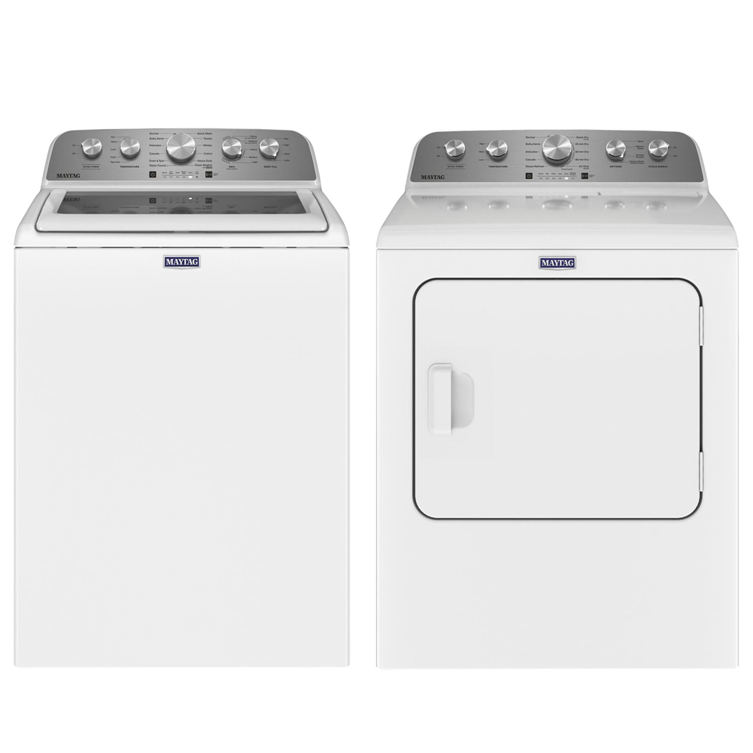 Maytag 5.5 Cu. Ft. High Efficiency Top Load Washer & 7.0 Cu. Ft. Electric Steam Dryer - White