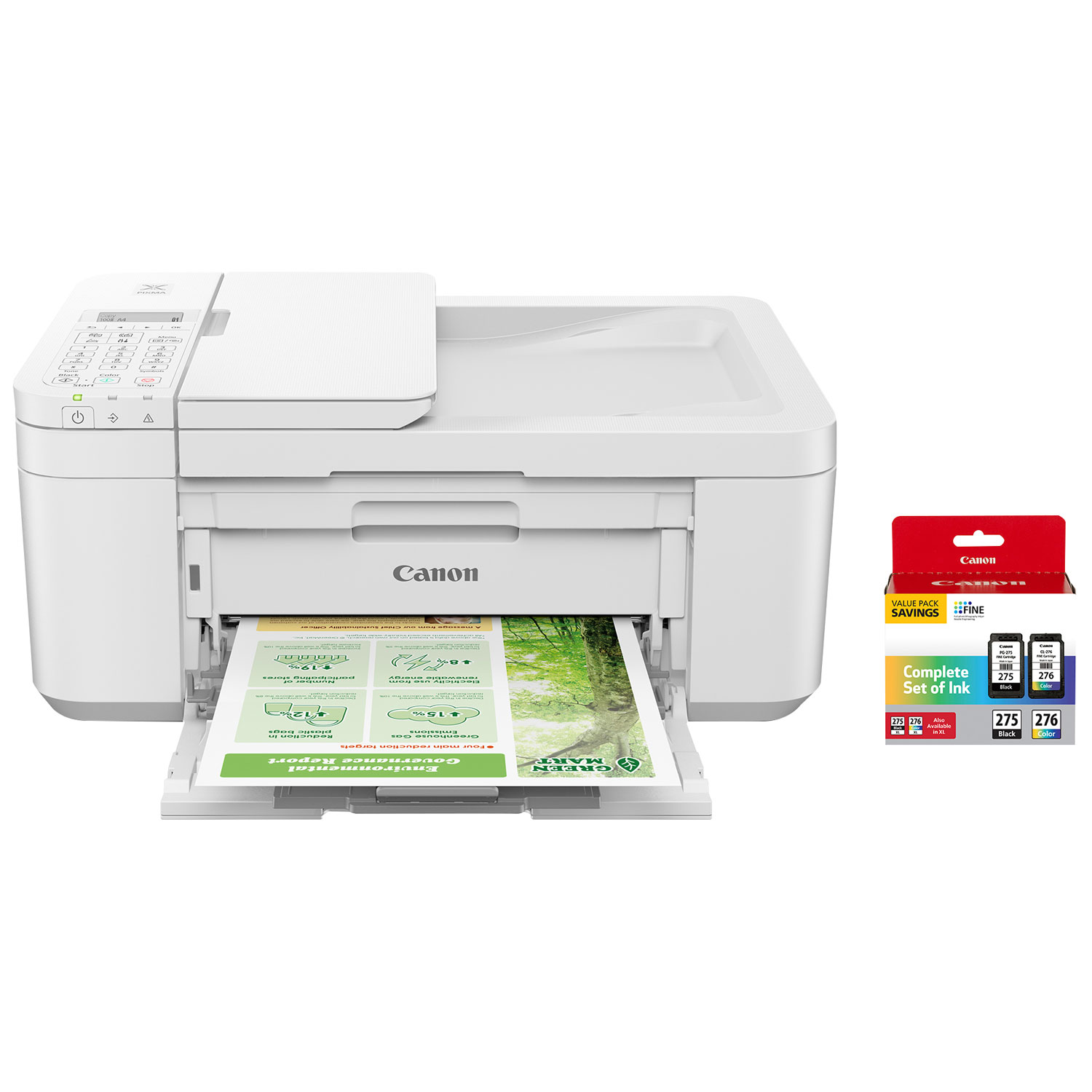 Canon PIXMA TR4720 Wireless All-In-One Inkjet Printer with Black/Colour Ink - 2 Pack - White