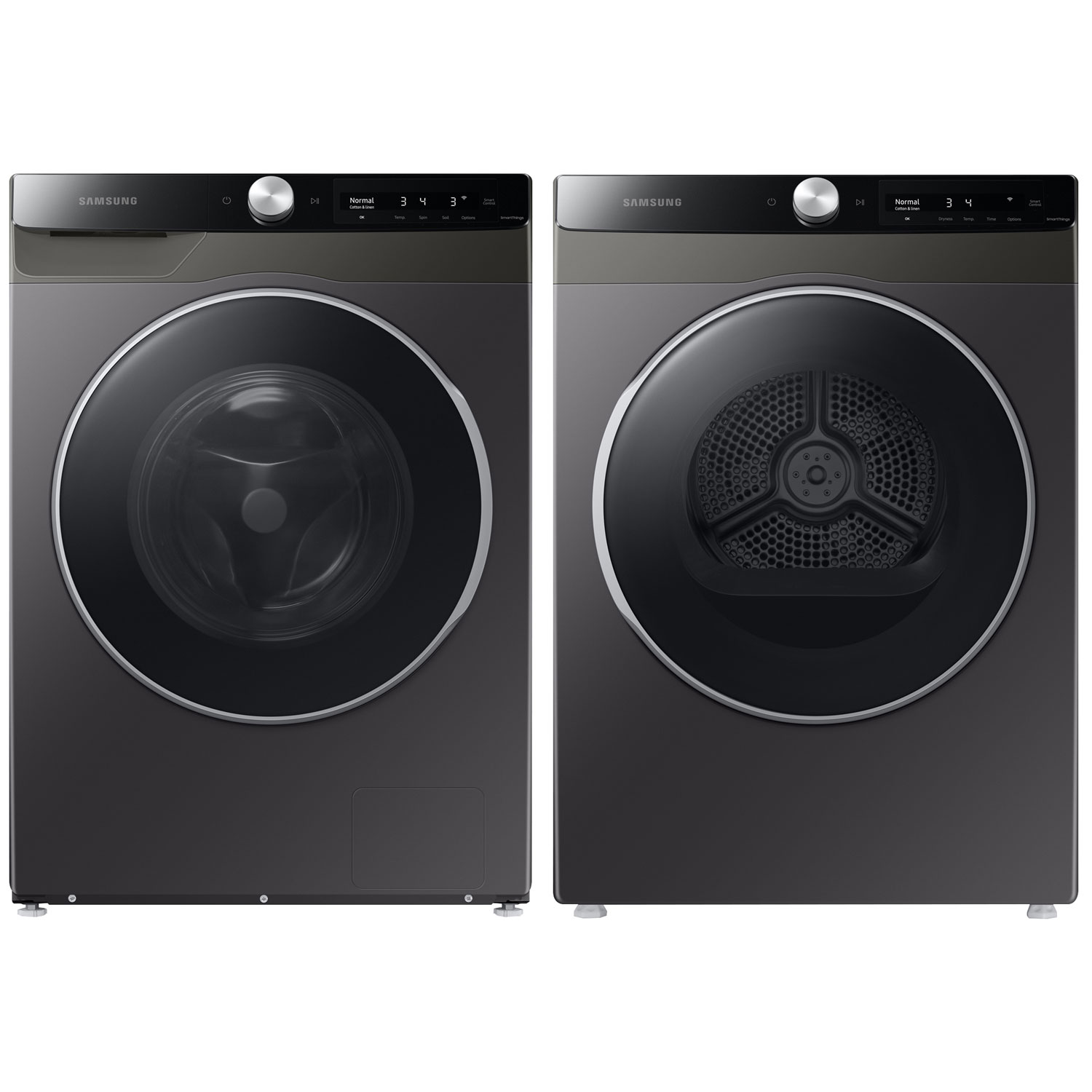 Samsung 2.9 Cu. Ft. HE Front Load Steam Washer & 4.0 Cu. Ft. Compact Electric Dryer - Inox