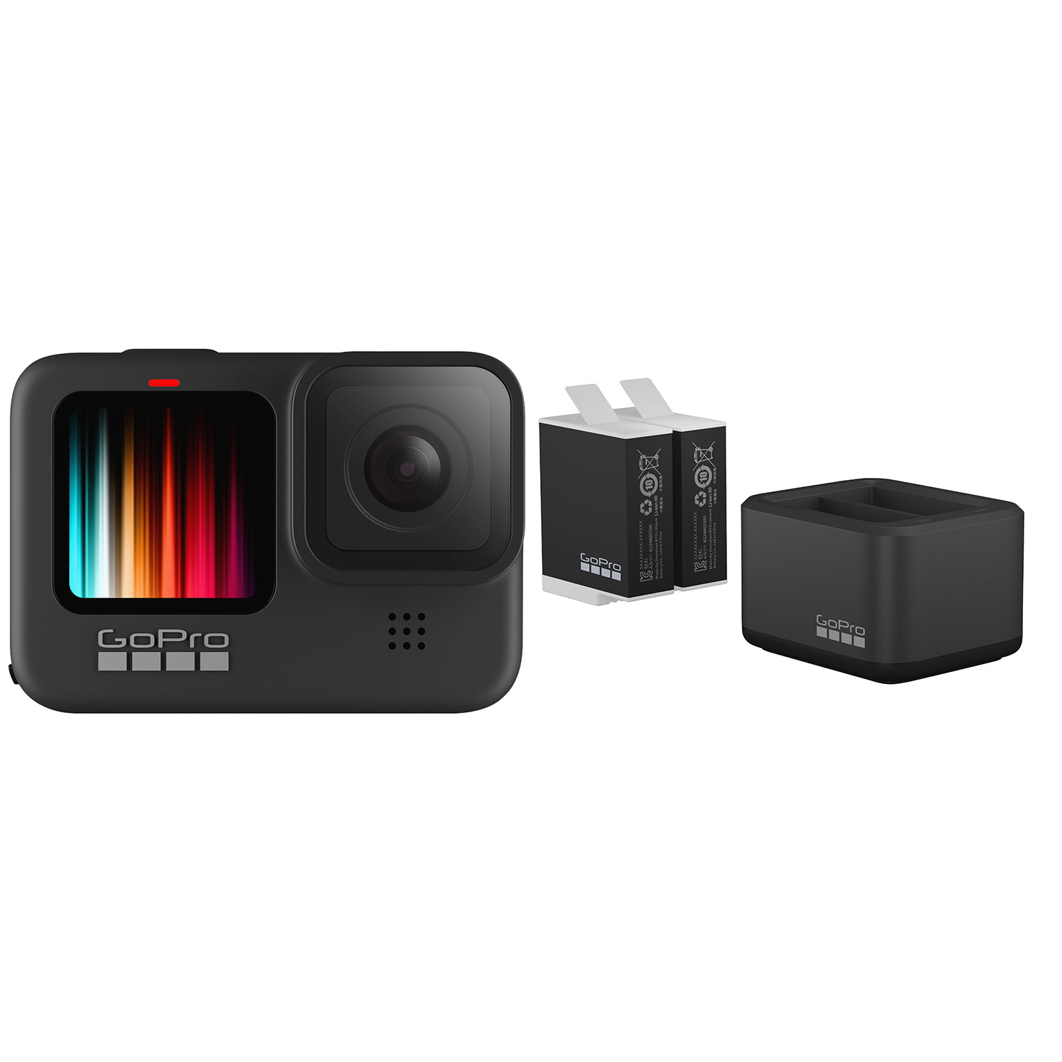 GoPro HERO9 Black Waterproof 5K with Dual Battery Charger and Battery Packs