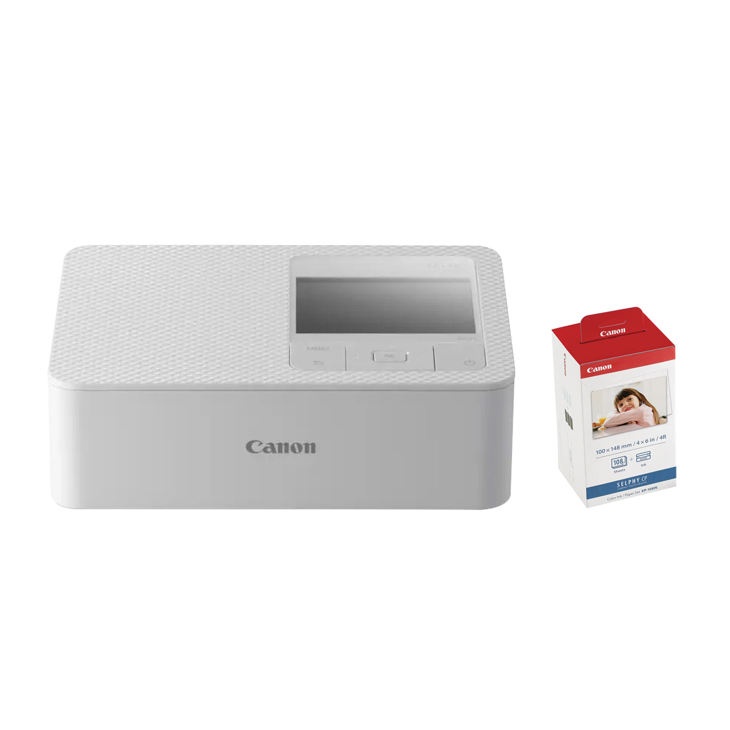 Canon SELPHY CP1500 Wireless Compact Photo Printer with Colour Ink & Photo Paper Set - White