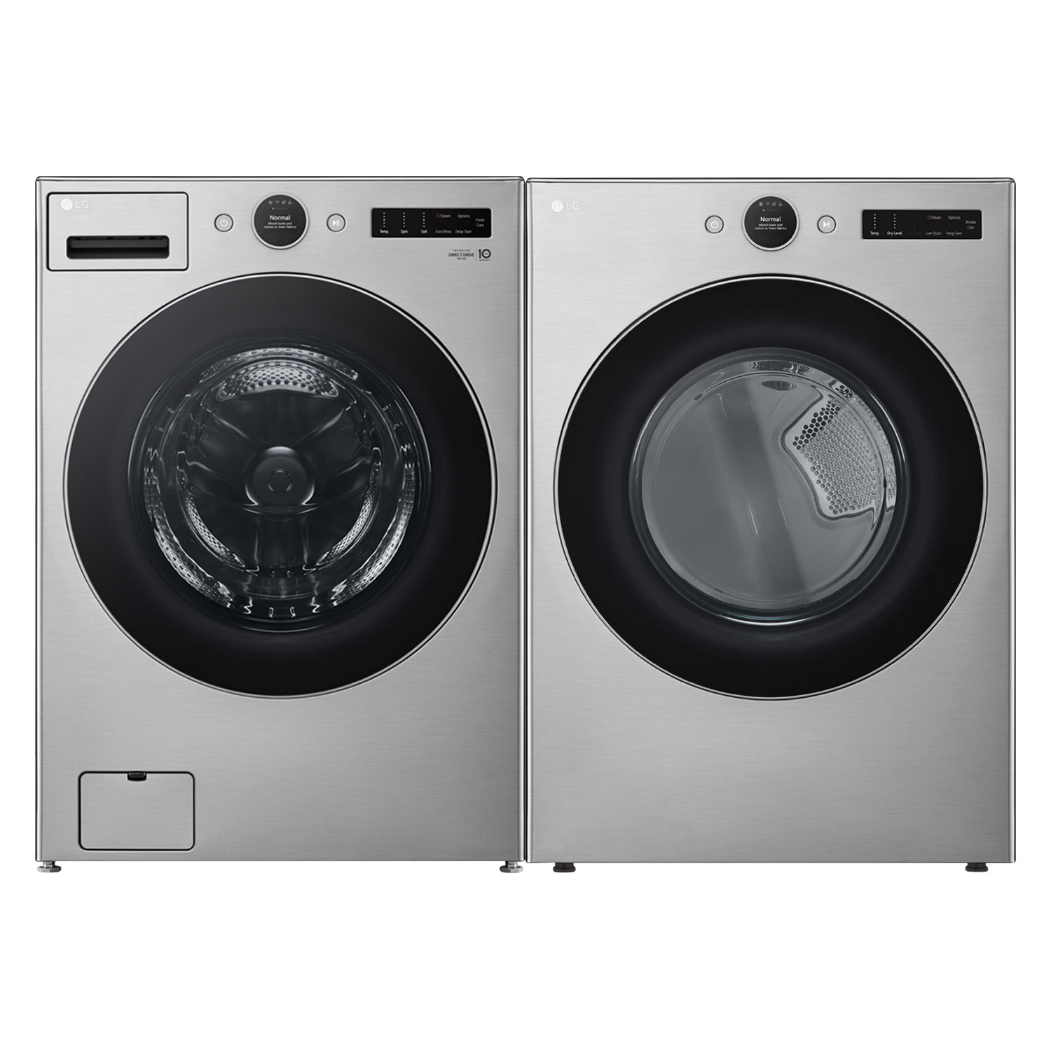 LG 5.2 Cu. Ft. High Efficiency Front Load Steam Washer & 7.4 Cu. Ft. Electric Dryer - Graphite Steel