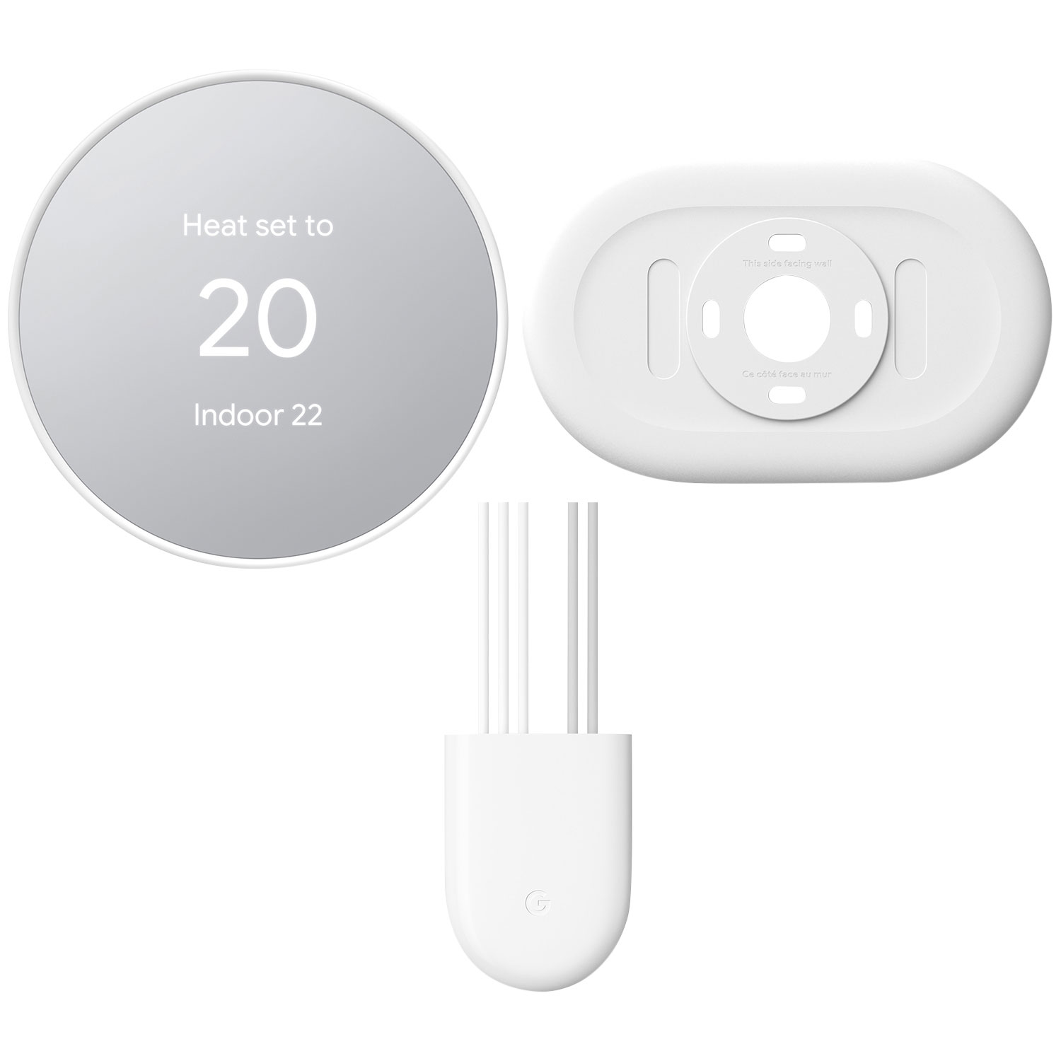Google Nest Wi-Fi Smart Thermostat with Trim Kit & Power Connector - Snow