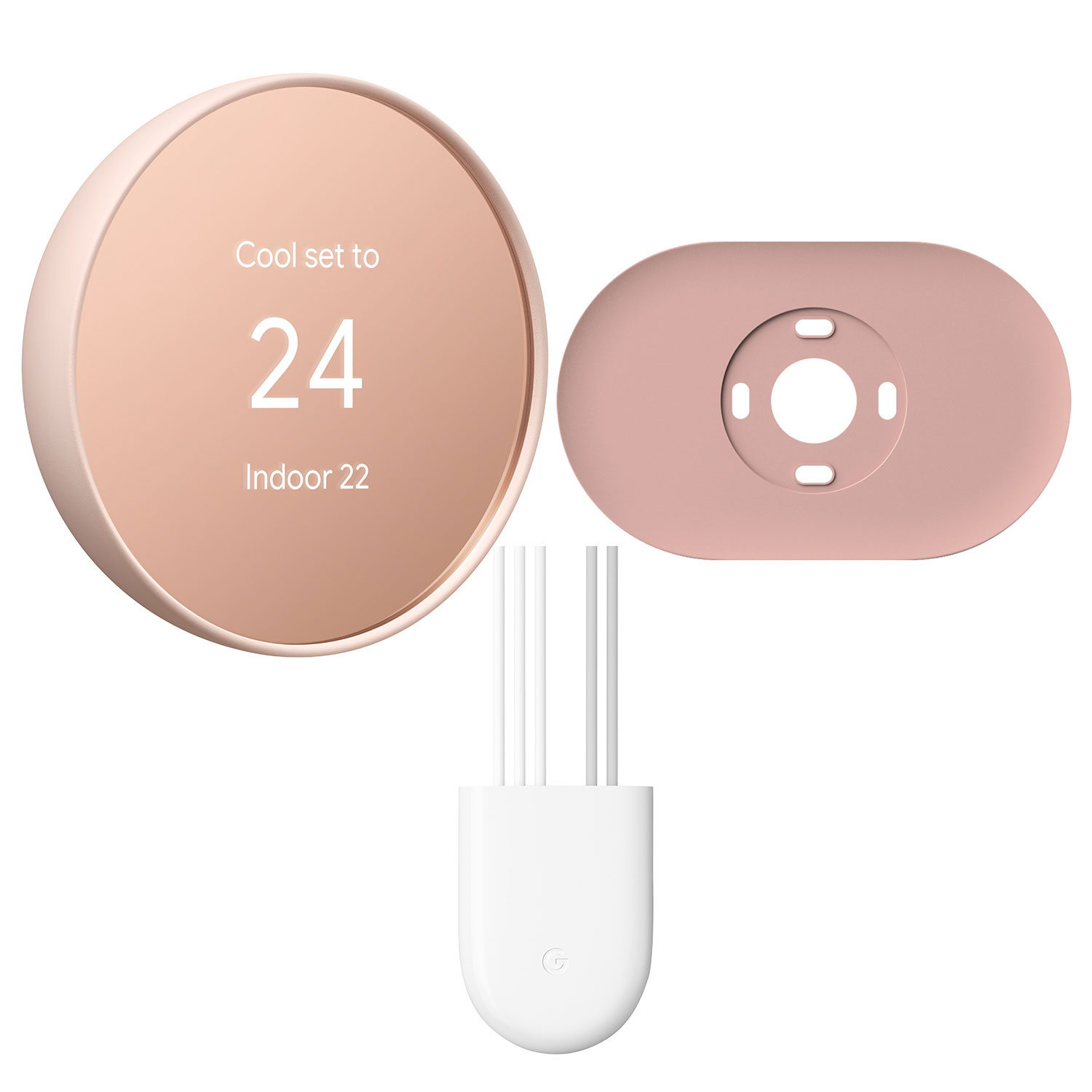 Google Nest Wi-Fi Smart Thermostat with Trim Kit & Power Connector - Sand/Shell