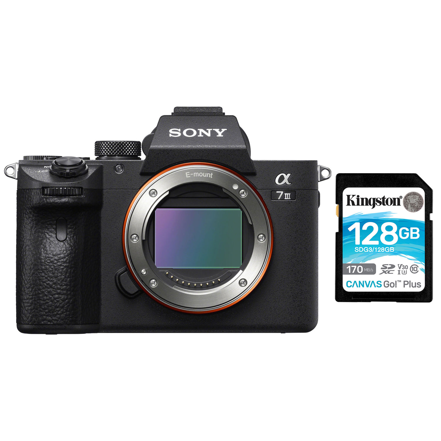 Sony Alpha a7 III Full-Frame Mirrorless Vlogger Camera (Body Only) & 128GB 170MB/s SDXC Memory Card