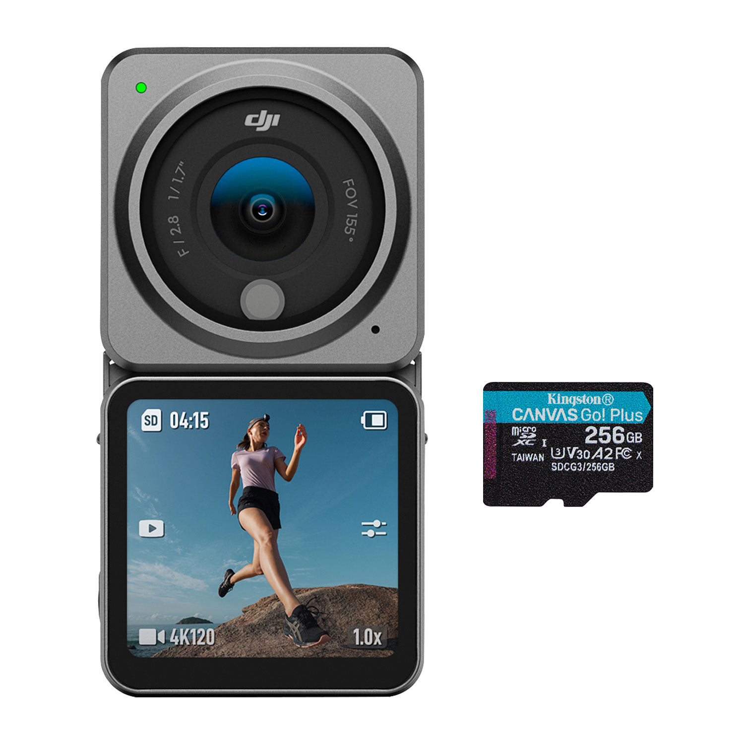 DJI Action 2 Dual-Screen Combo 4K Action Camera w/ 256GB microSDXC Memory Card - Grey