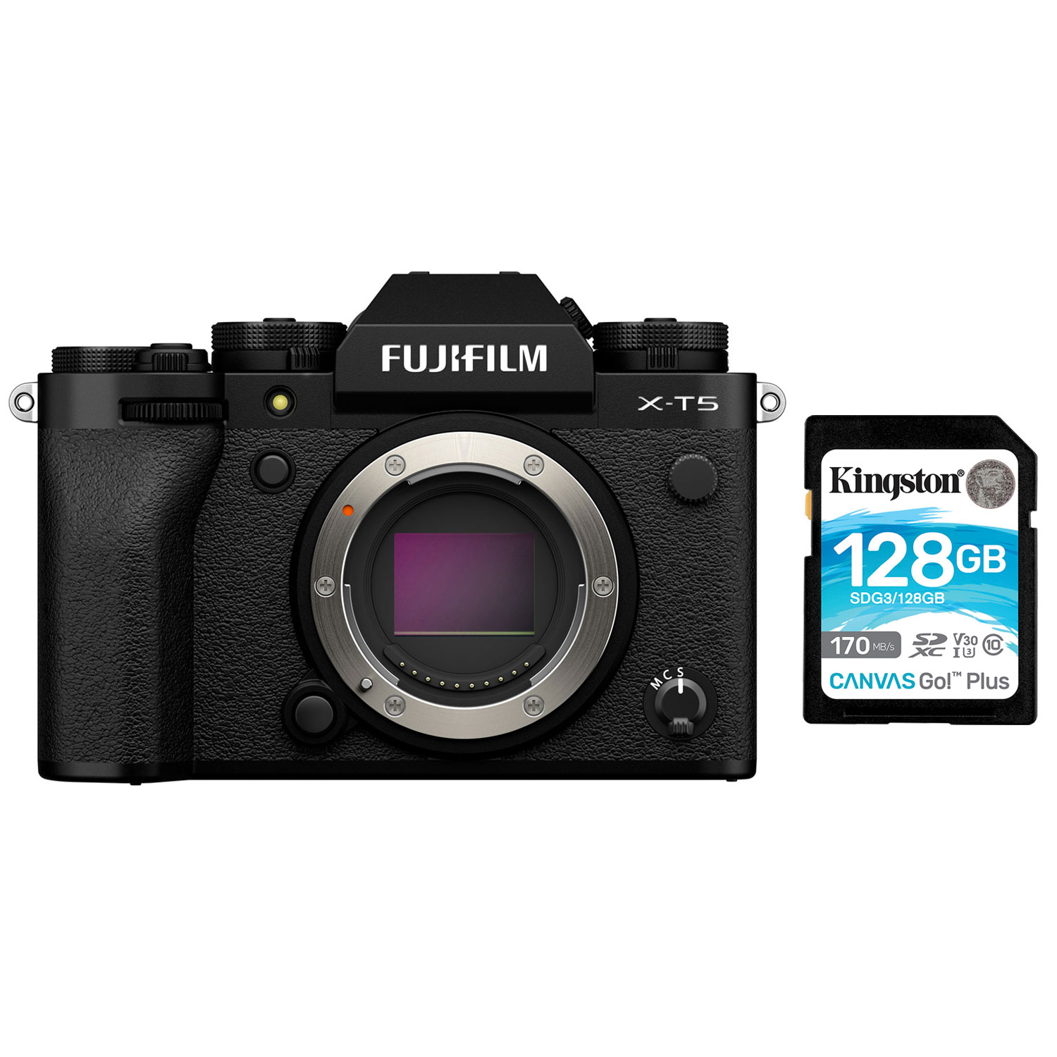 Fujifilm X-T5 Mirrorless Camera with XF 18-55mm f/2.8-4 R LM OIS Lens Kit & 128GB SDXC Memory Card