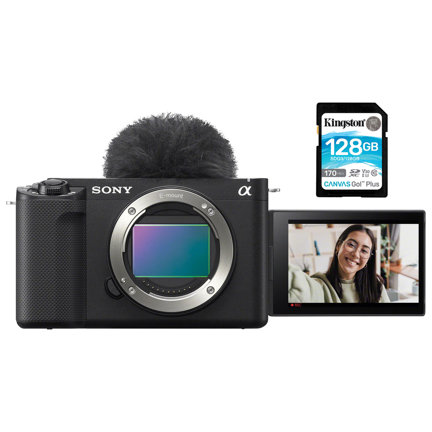Sony Alpha ZV-E1 Full-Frame Mirrorless Vlogger Camera (Body Only) w/128GB 170MB/s SDXC Memory Card - Silver