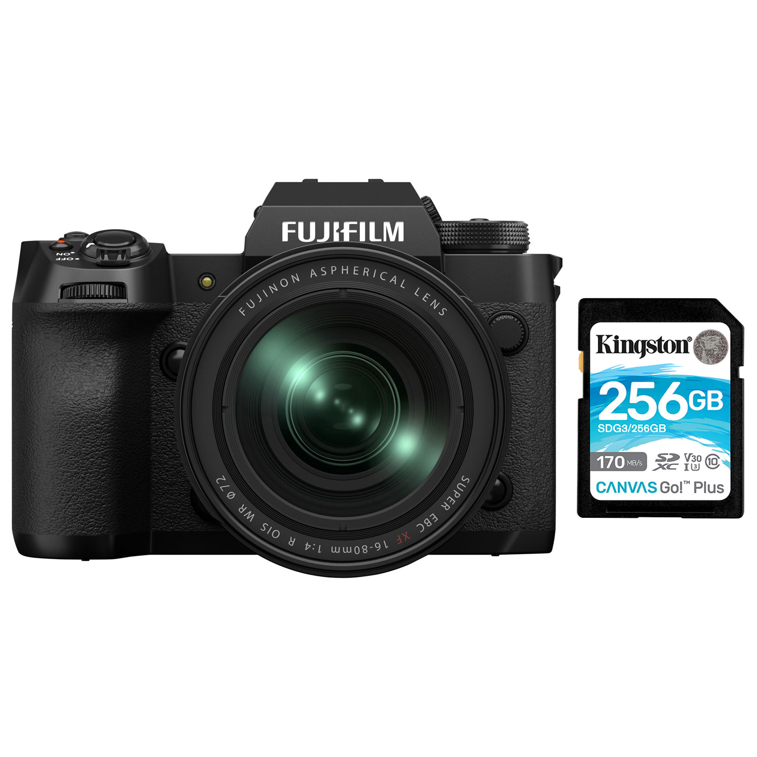 Fujifilm X-H2 Mirrorless Camera with XF 16-80mm Lens Kit & 256GB SDXC Memory Card