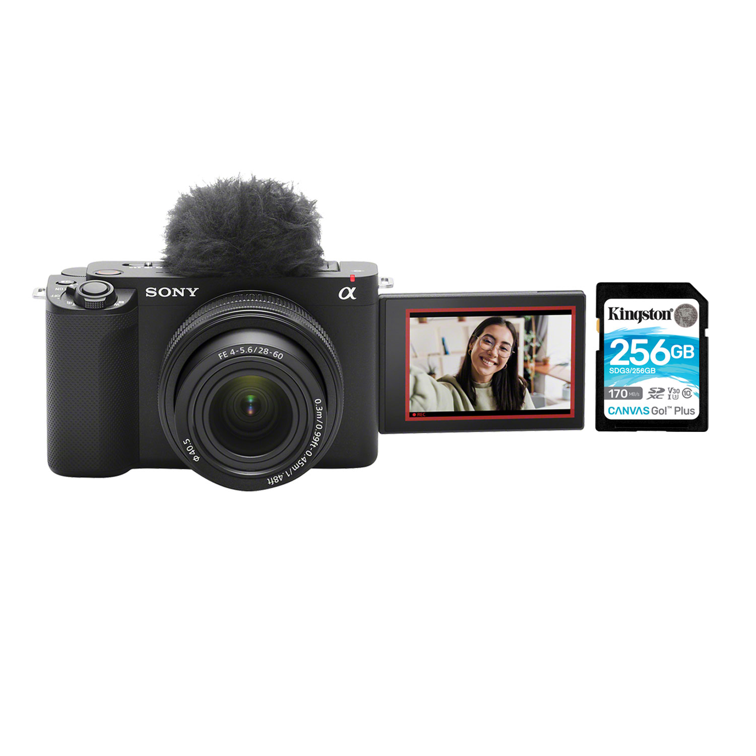 Sony Alpha ZV-E1 Full-Frame Mirrorless Vlogger Camera w/28-60mm Lens Kit with 256GB Memory Card