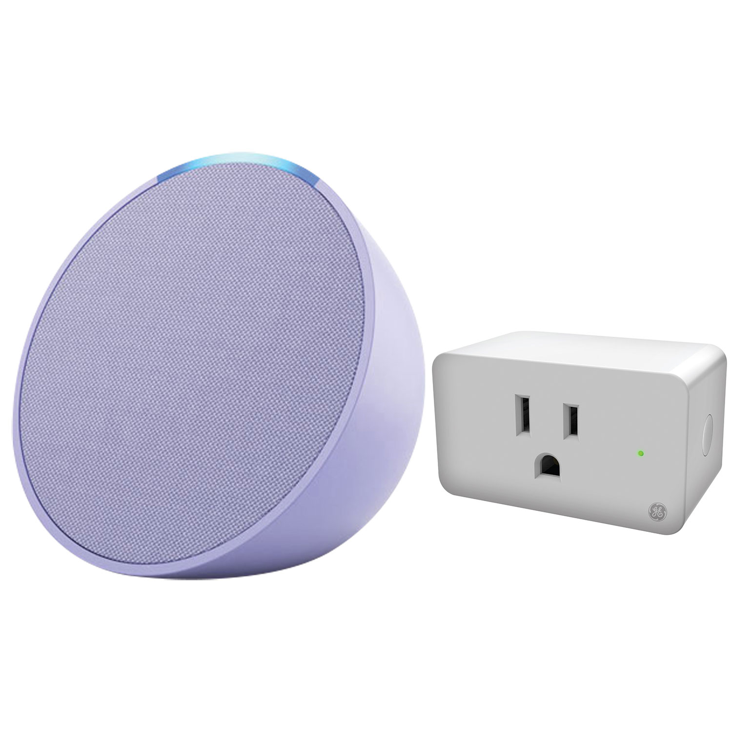 Amazon Echo Pop Smart Speaker with Alexa & Cync Wi-Fi Smart Plug - Lavender Bloom