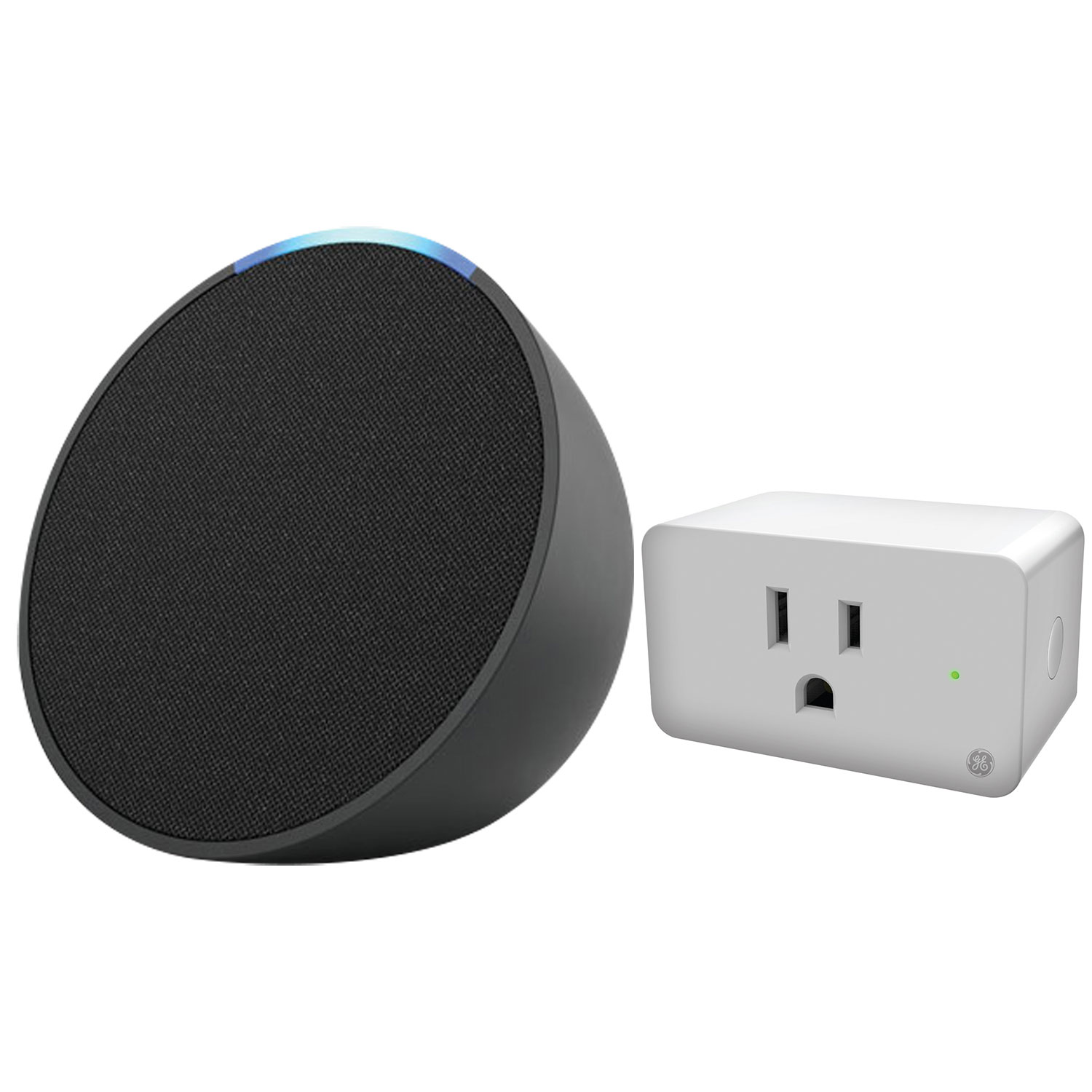 Amazon Echo Pop Smart Speaker with Alexa & Cync Wi-Fi Smart Plug - Charcoal