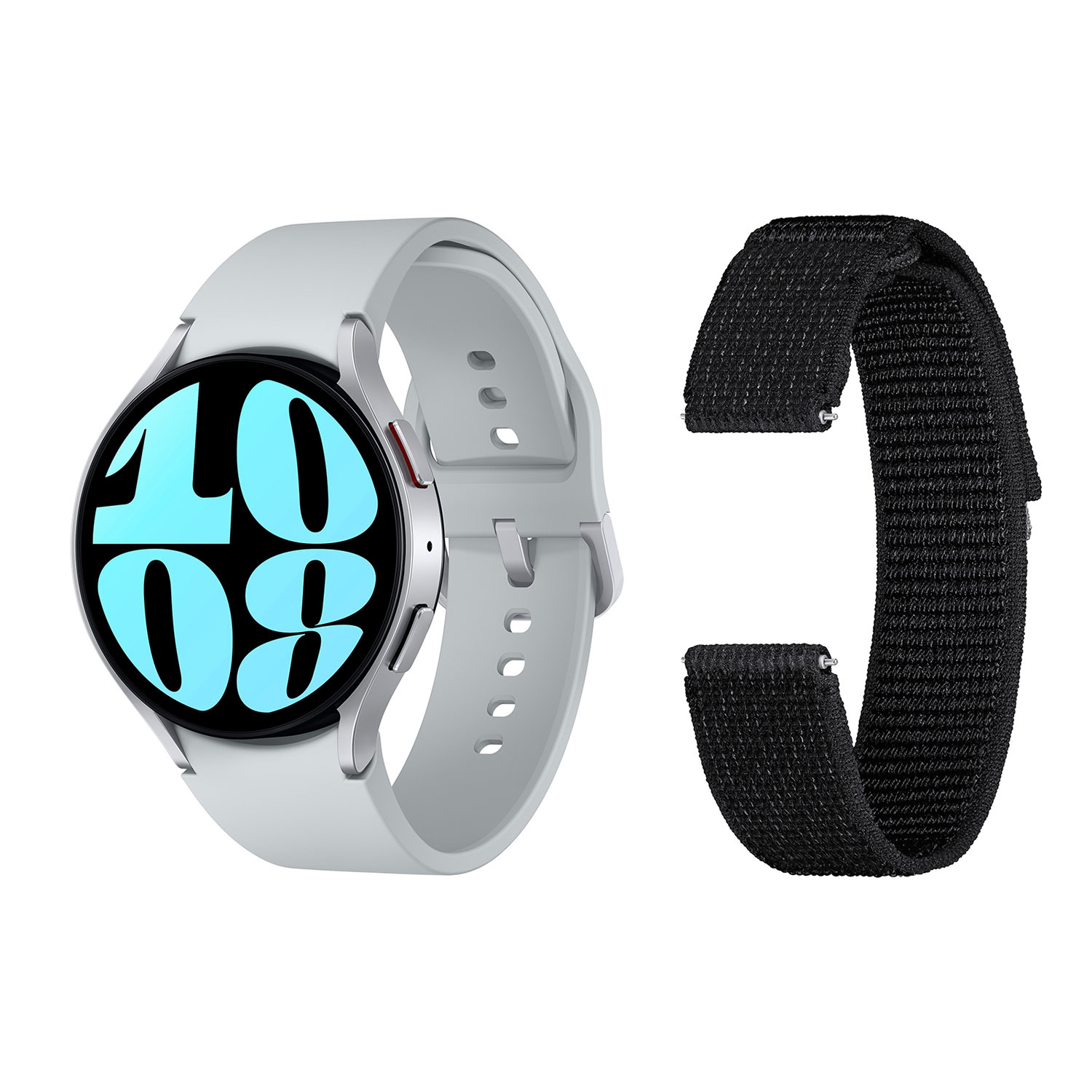 Samsung Galaxy Watch6 (GPS + LTE) 44mm Smartwatch with BONUSith Fabric Band - Medium/Large- Silver/Black
