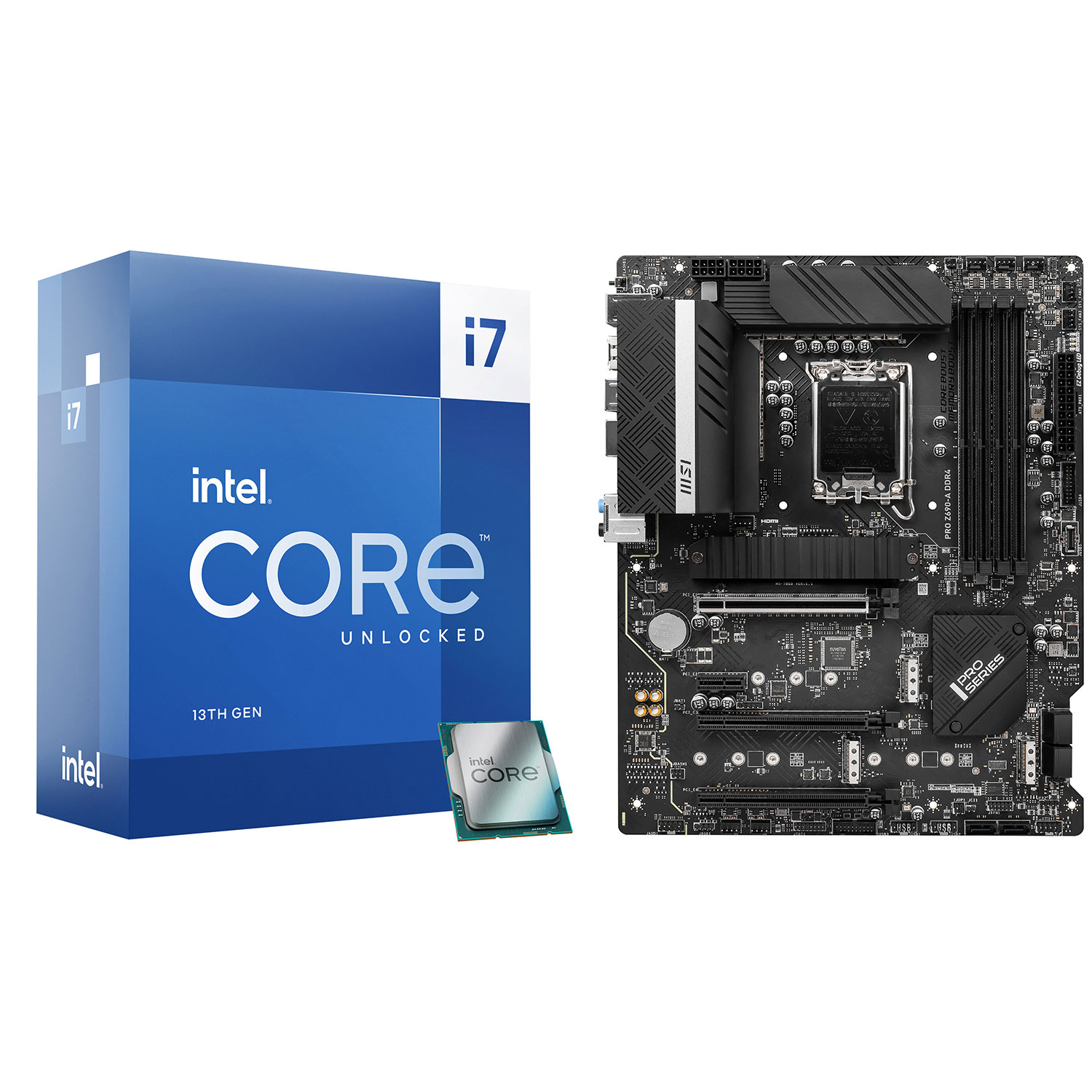 Intel Core i7-13700K Processor & Z690-A DDR4 ATX LGA 1700 Motherboard