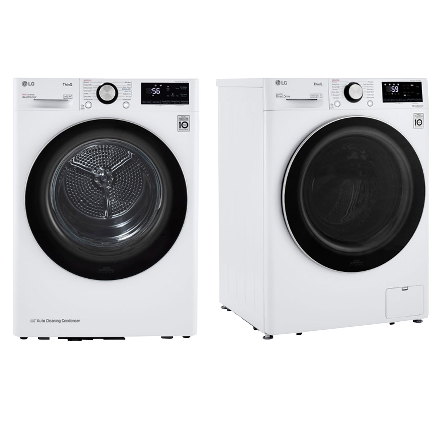 LG 2.6 Cu. Ft. High Efficiency Front Load Steam Washer & 4.2 Cu. Ft. Electric Dryer - White