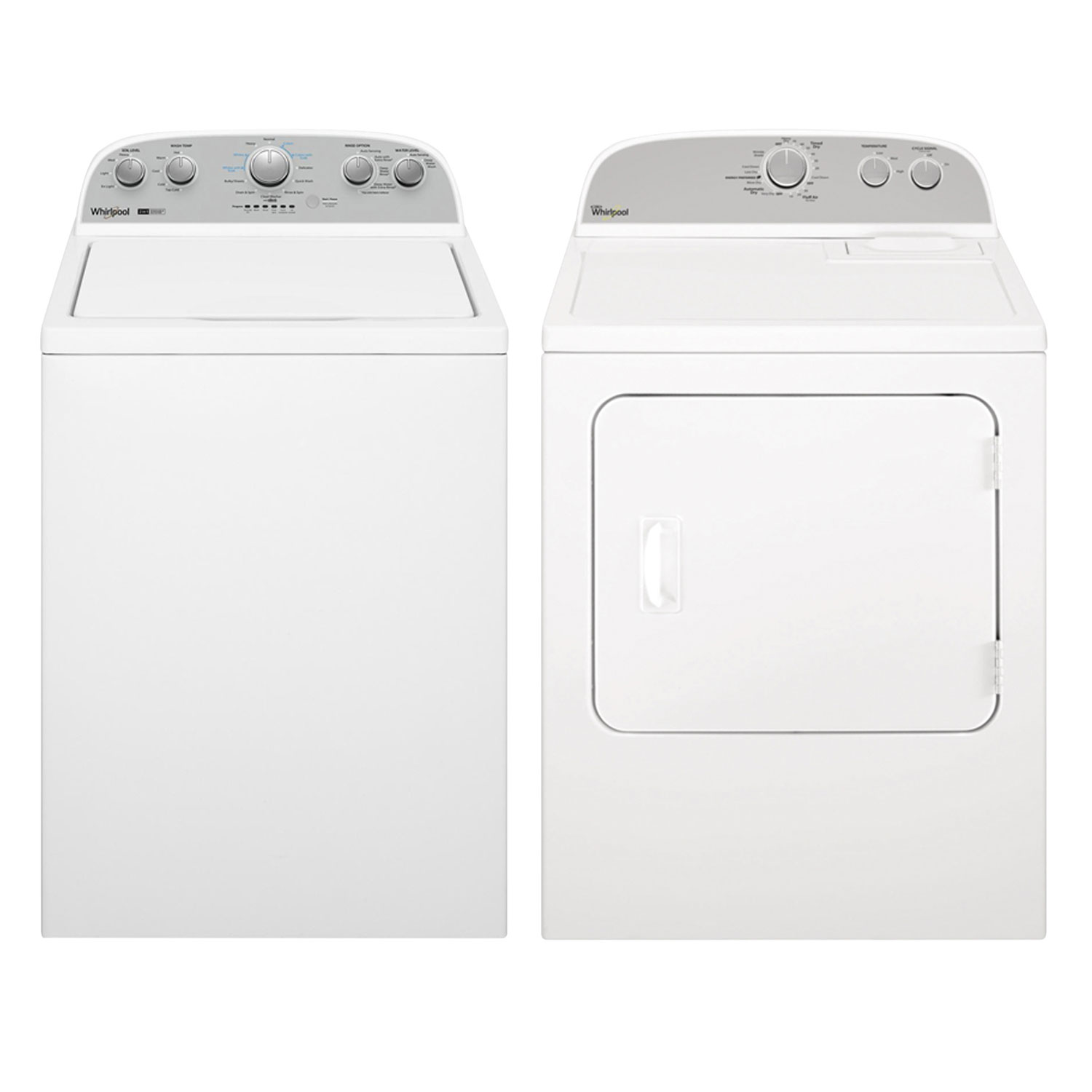 Whirlpool 4.5 Cu. Ft. High Efficiency Top Load Washer & Electric Dryer - White