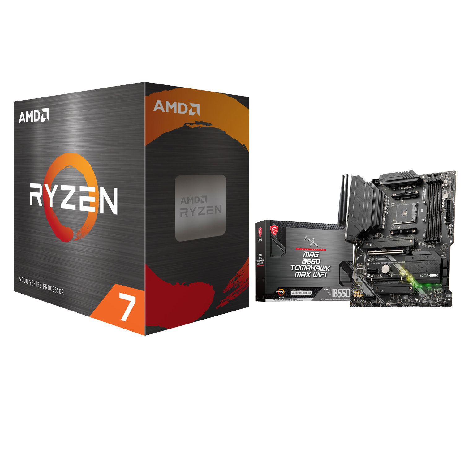 AMD Ryzen 7 5800X3D Octa-Core 3.4GHz AM4 Processor & TOMAHAWK Max Wi-Fi 6E ATX AM4 DDR4 Motherboard