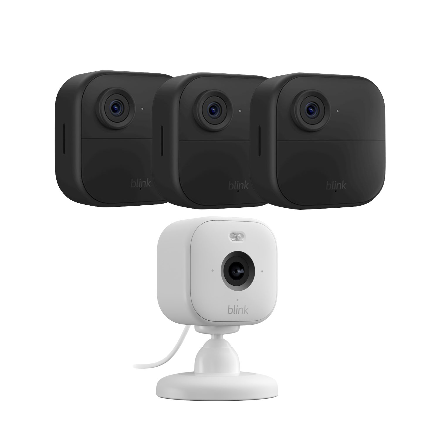 Blink Outdoor 4 Wire-Free 1080p Full HD Camera System & Indoor/Outdoor Camera - 3 Pack - Black/White