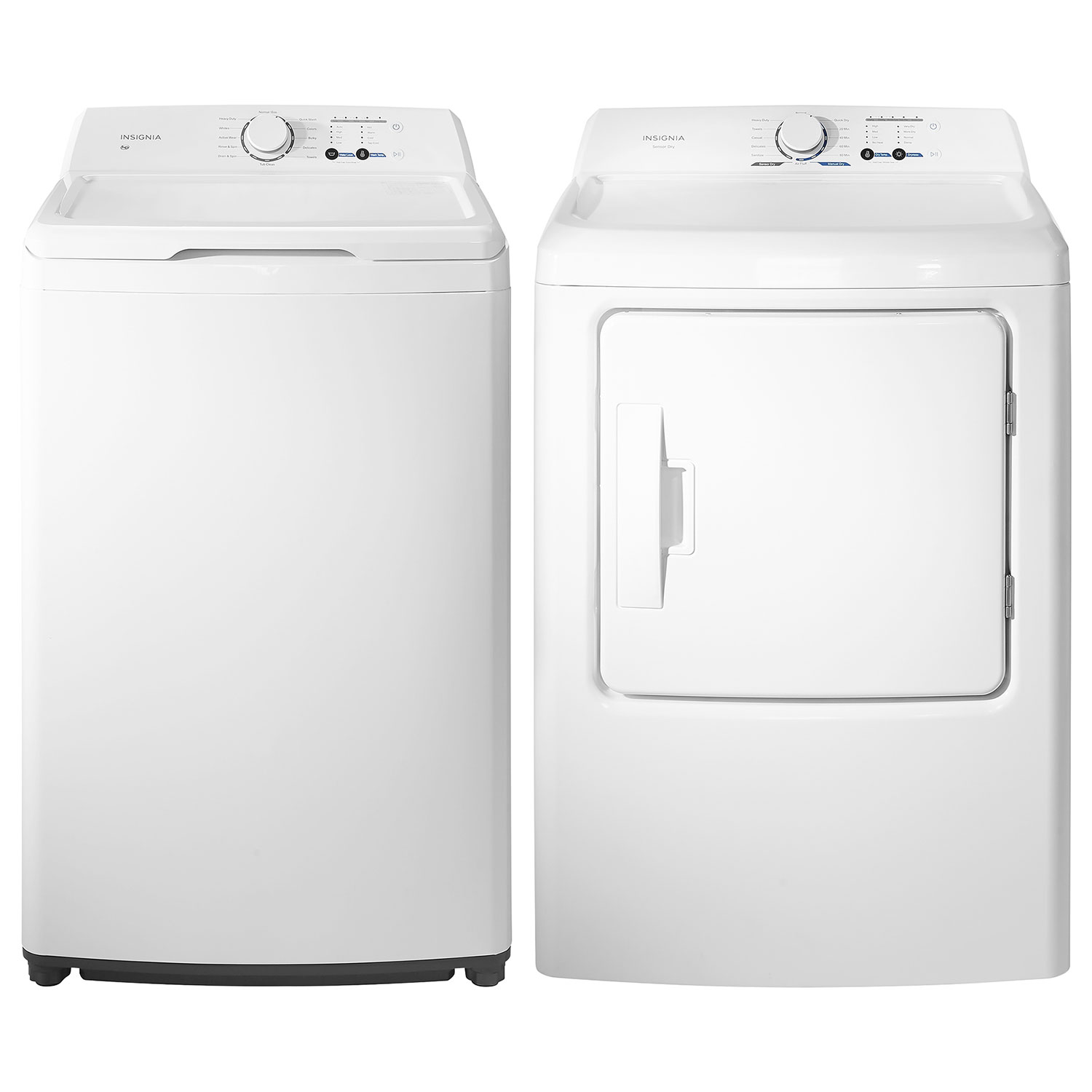 Laveuse à chargement par le haut de 4,3 pi³ et sécheuse électrique de 6,7 pi³ d'Insignia - Blanc - Exclusivité Best Buy