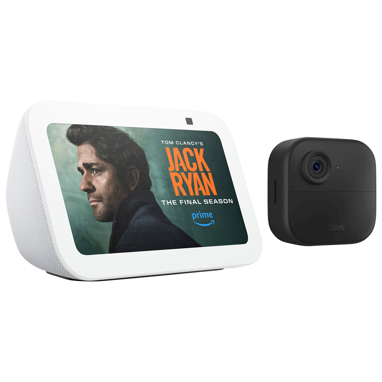 Blink Outdoor 4 Wire-Free Security Camera System & Amazon Echo Show 5 (3rd Gen) Smart Display - Black/Glacier White