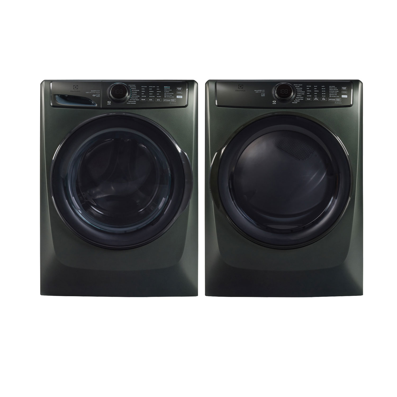 Laveuse à vapeur à chargement frontal de 5,2 pi³ et sécheuse électrique à vapeur de 8,0 pi³ d'Electrolux - Vert alpin