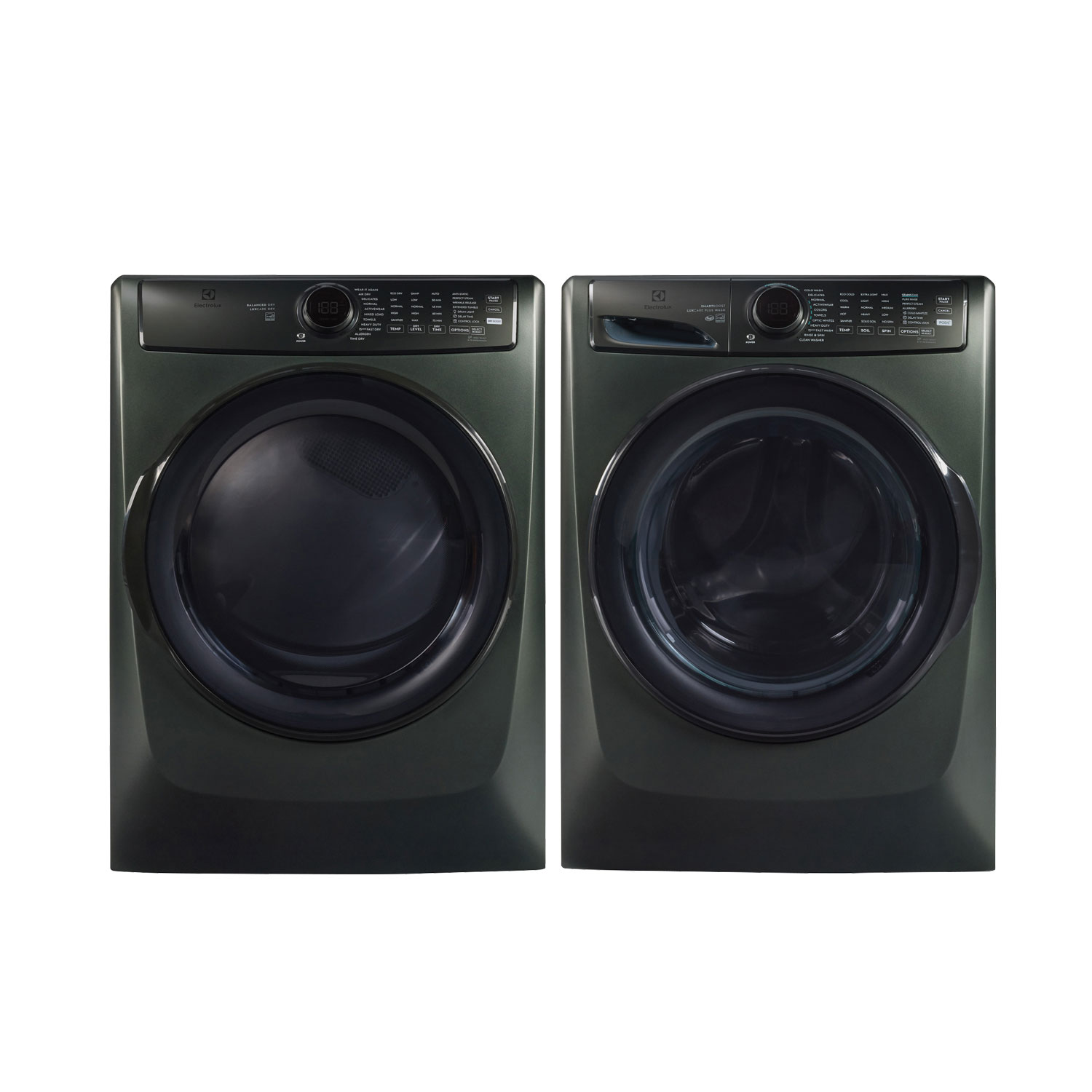 Sécheuse à vapeur au gaz de 8,0 pi³ et laveuse à vapeur à chargement frontal de 5,2 pi³ d'Electrolux - Vert alpin