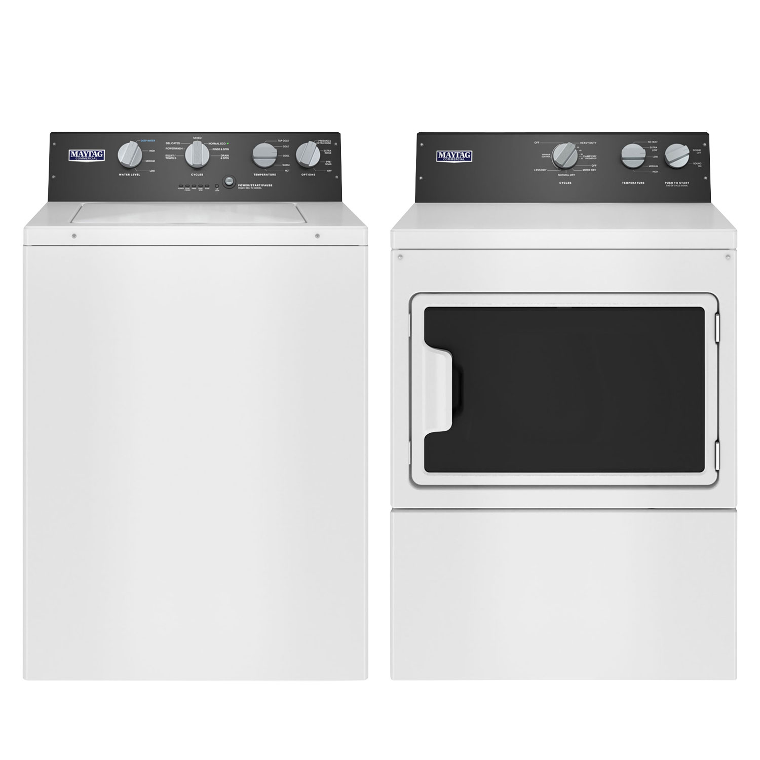 Laveuse à chargement par haut haute efficacité 4 pi³ et sécheuse électrique 7,4 pi³ Maytag - Blanc